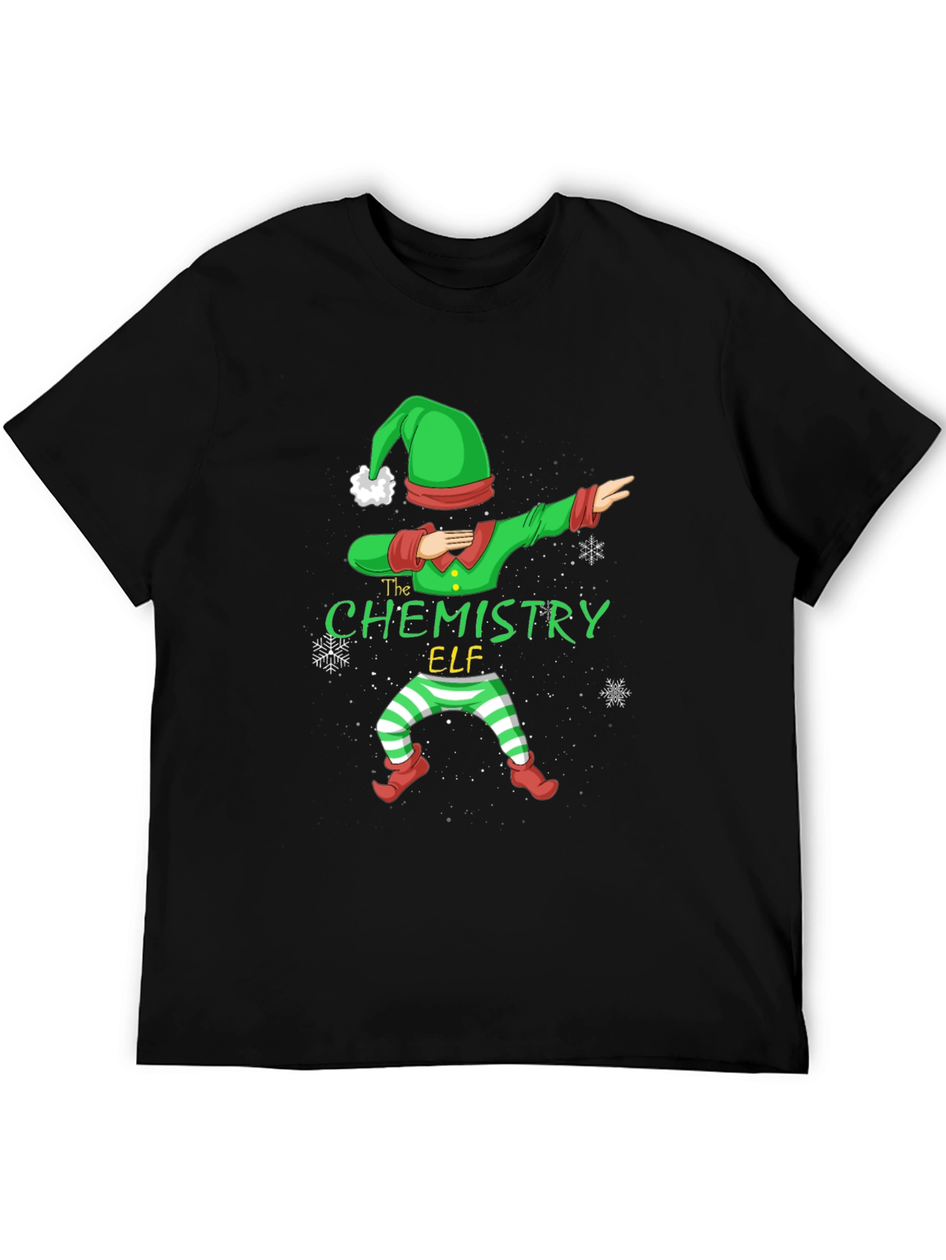 Chemistry Elf Dabbing T-Shirt - Festive Holiday Apparel