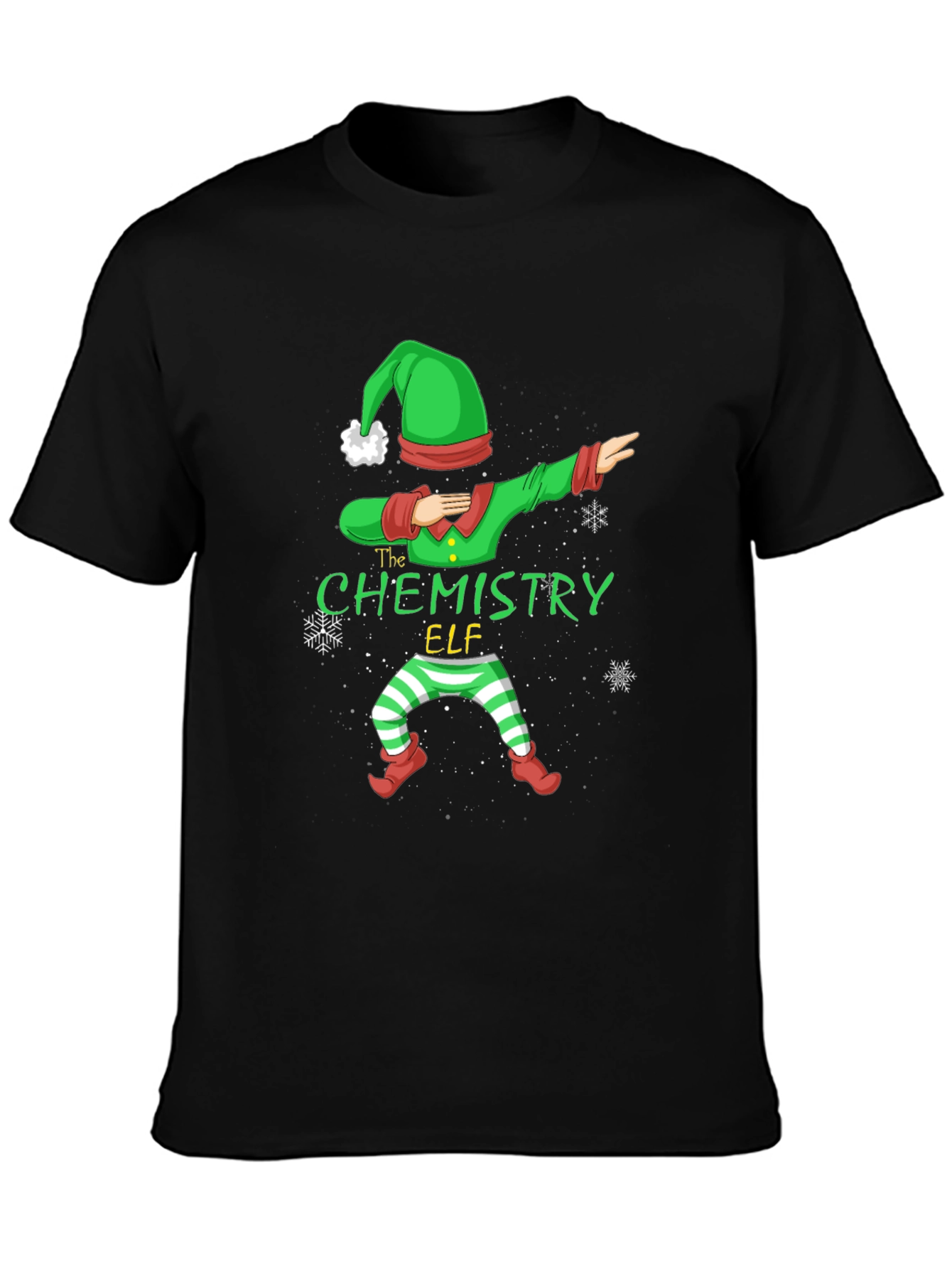 Chemistry Elf Dabbing T-Shirt - Festive Holiday Apparel