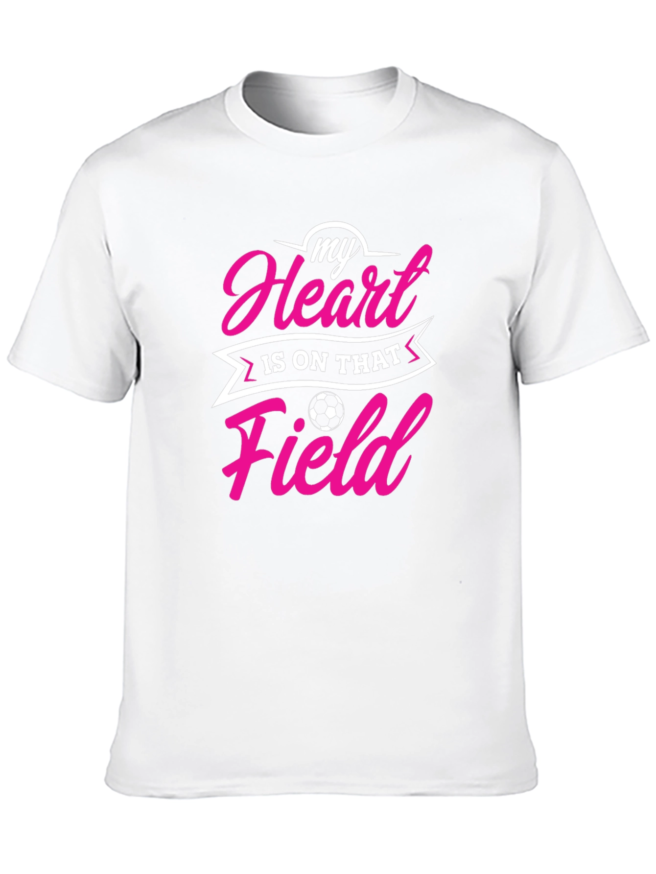 Soccer Heart Field Graphic Tee - Black Cotton Shirt