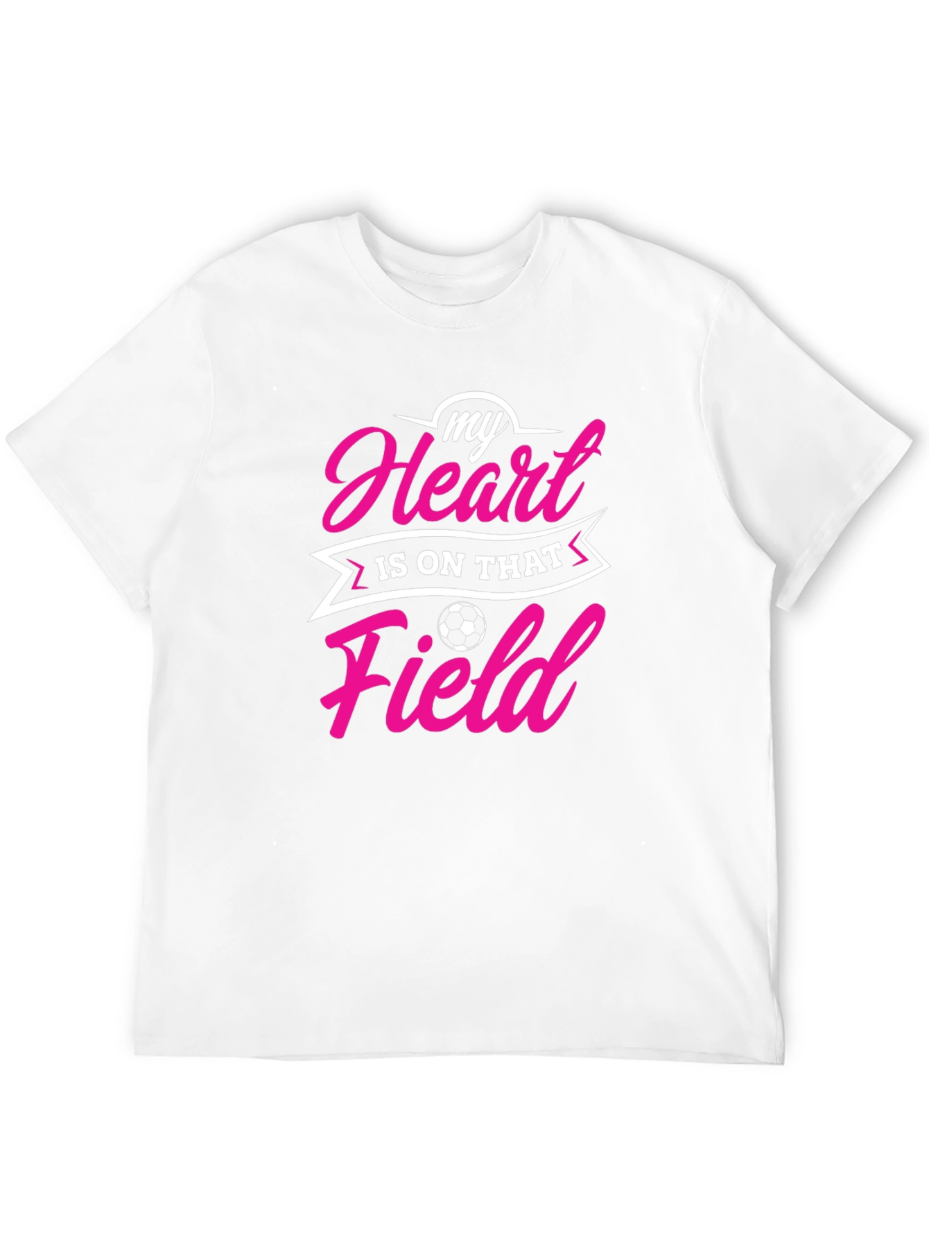 Soccer Heart Field Graphic Tee - Black Cotton Shirt