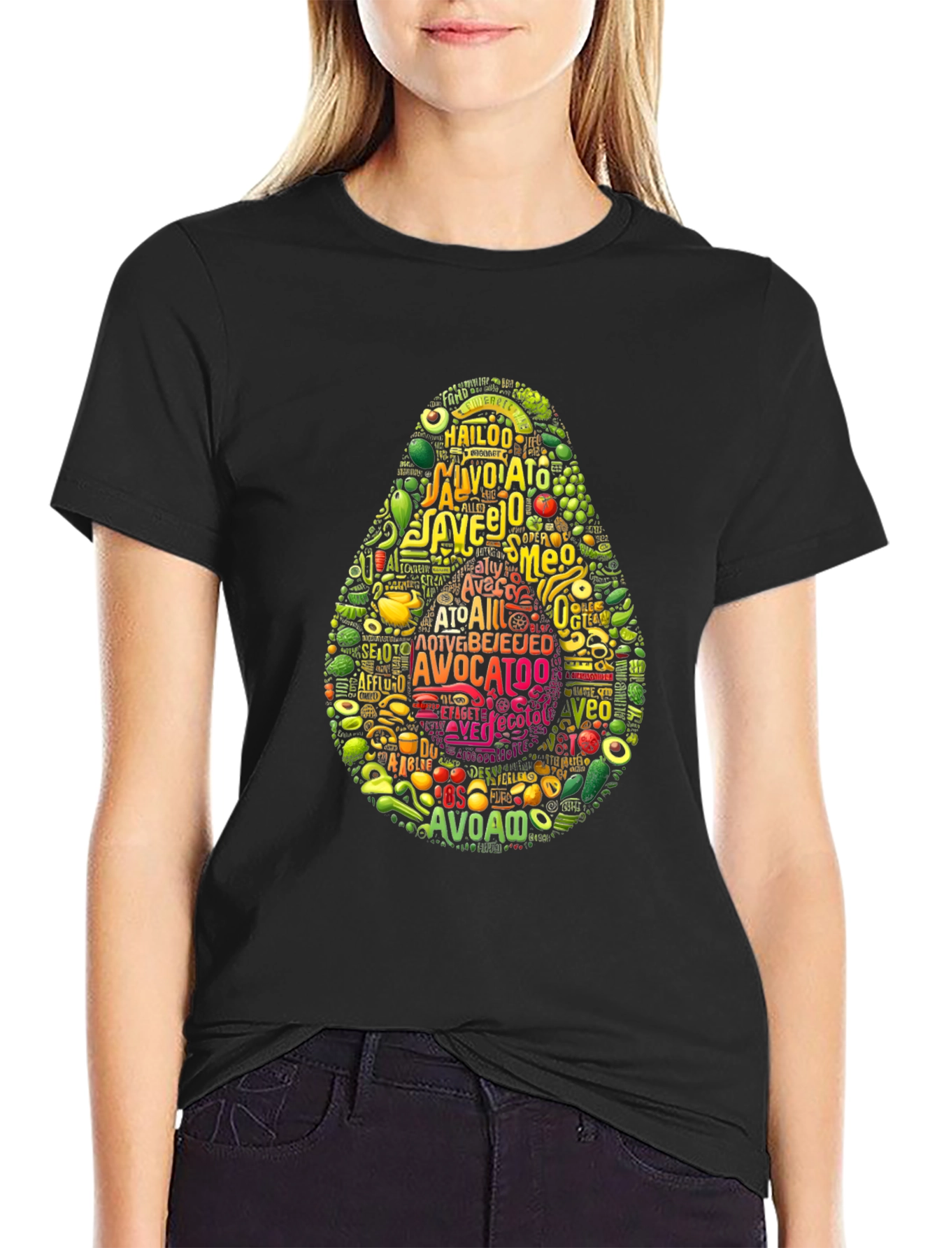 Avocado Typography Graphic Print T-Shirt