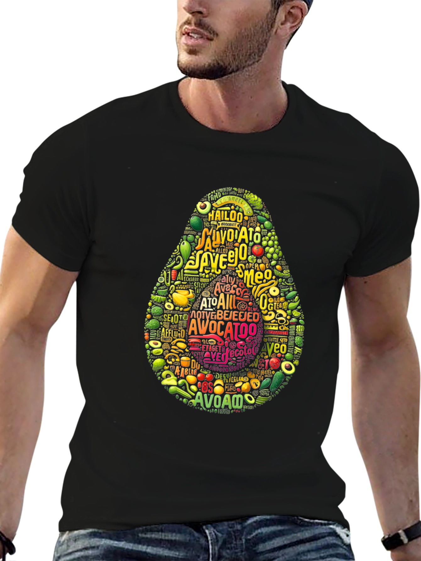 Avocado Typography Graphic Print T-Shirt