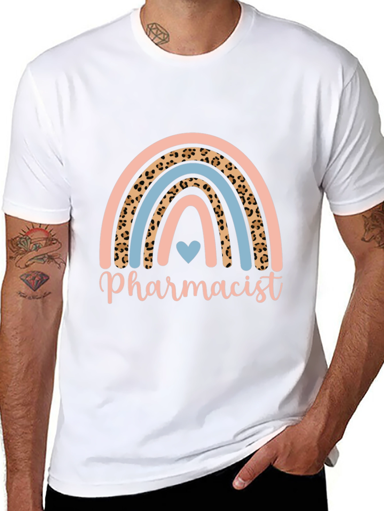 Pharmacist Rainbow Leopard Print T-Shirt