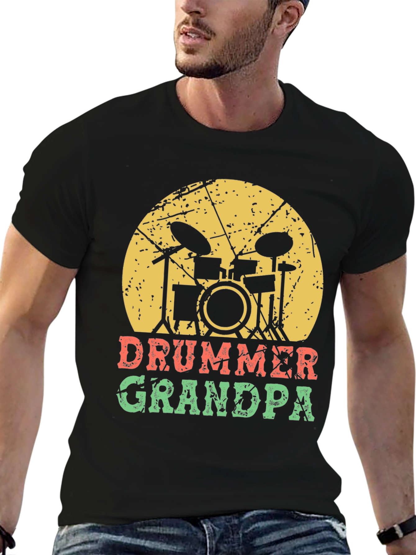 Drummer Grandpa T-Shirt - Music Lover Gift