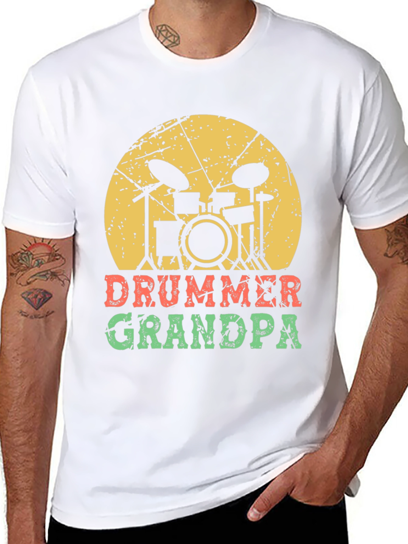 Drummer Grandpa T-Shirt - Music Lover Gift