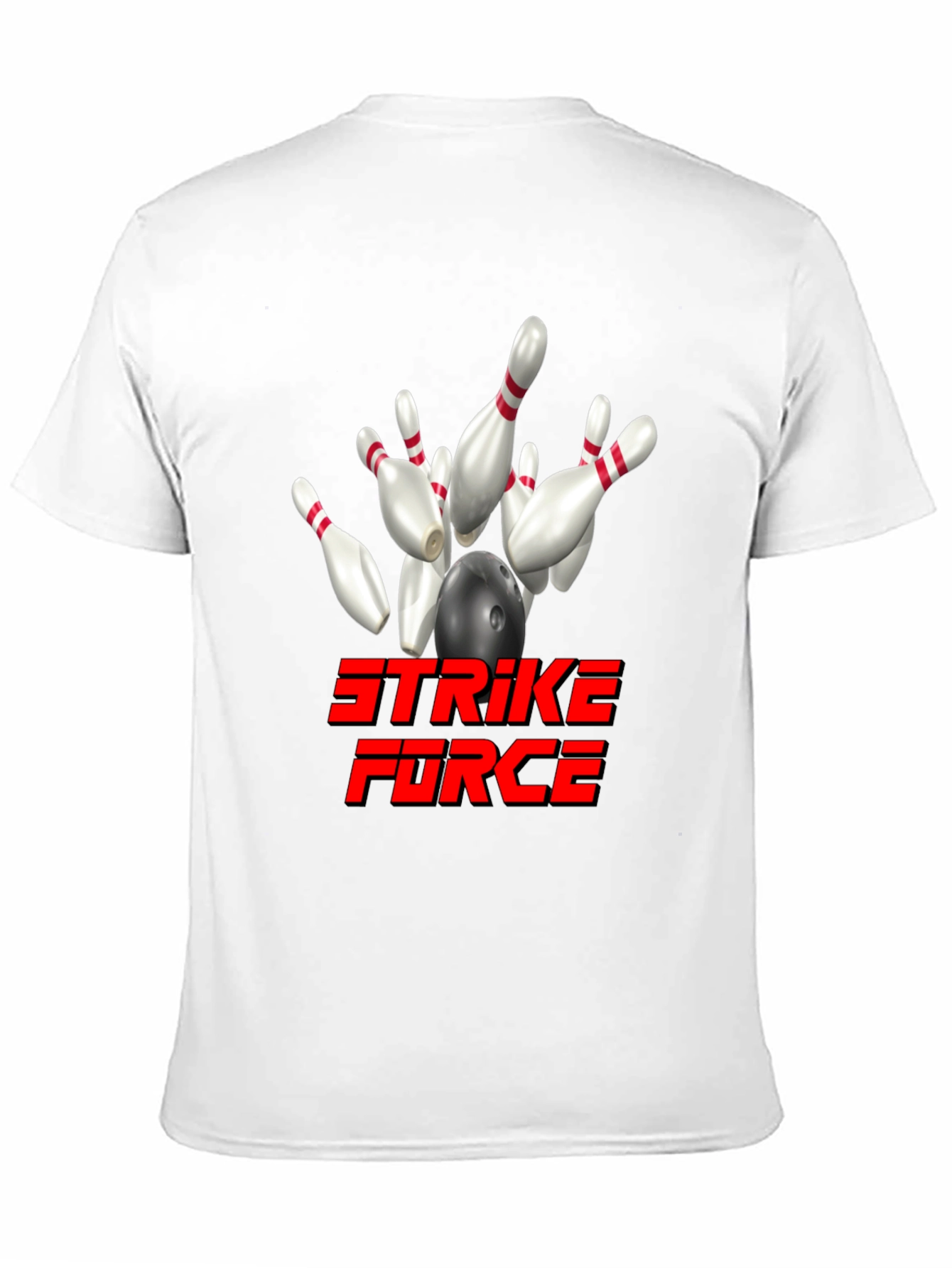 Strike Force Bowling T-Shirt - Black Cotton Blend