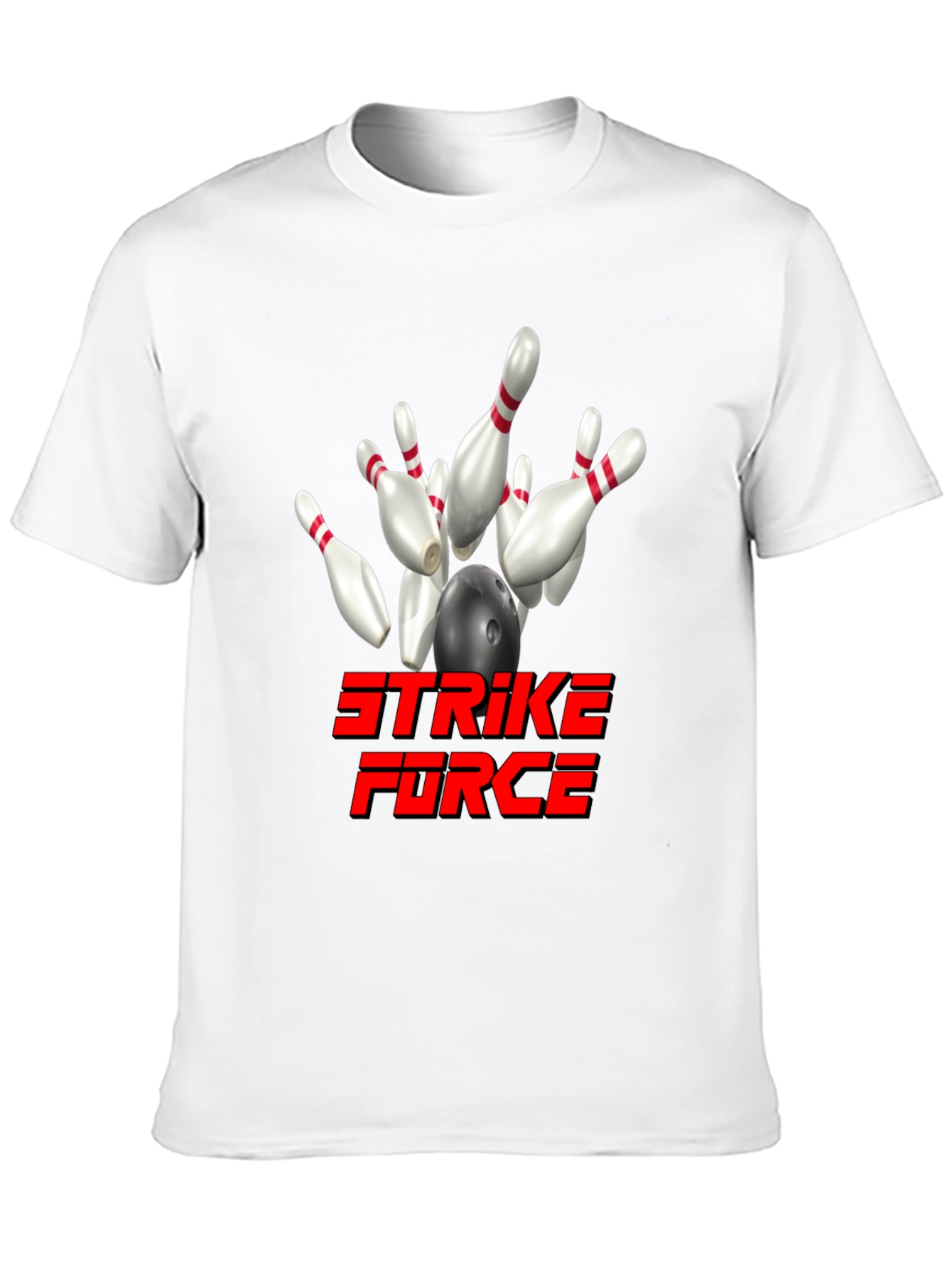 Strike Force Bowling T-Shirt - Black Cotton Blend
