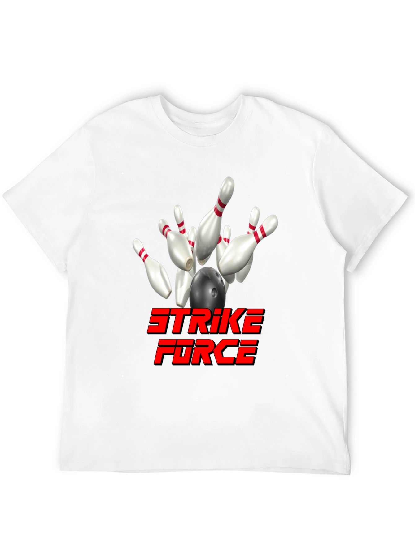 Strike Force Bowling T-Shirt - Black Cotton Blend