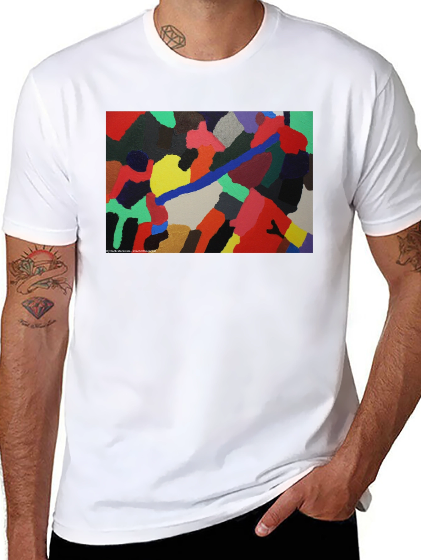 Abstract Art Print Black T-Shirt
