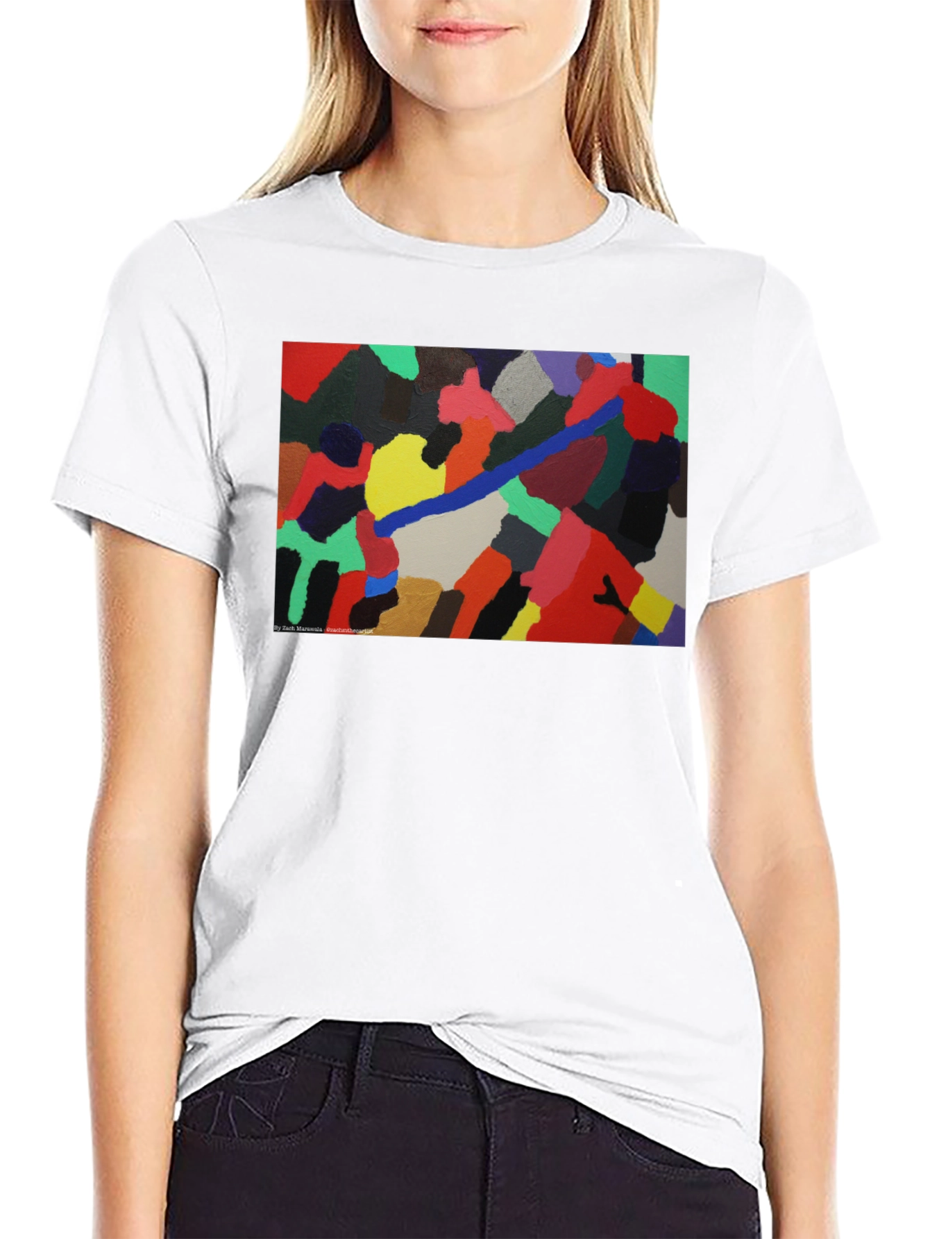 Abstract Art Print Black T-Shirt