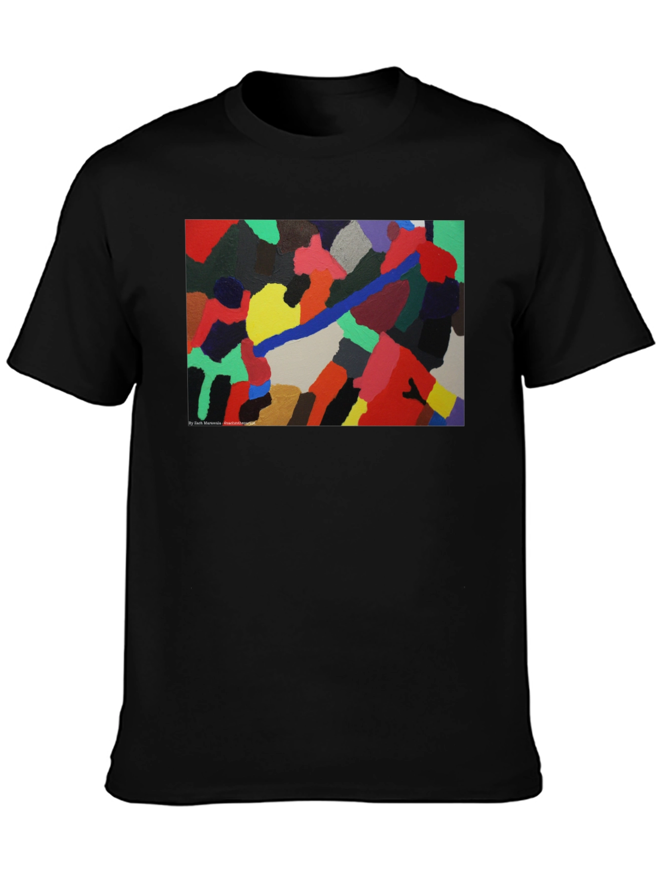 Abstract Art Print Black T-Shirt