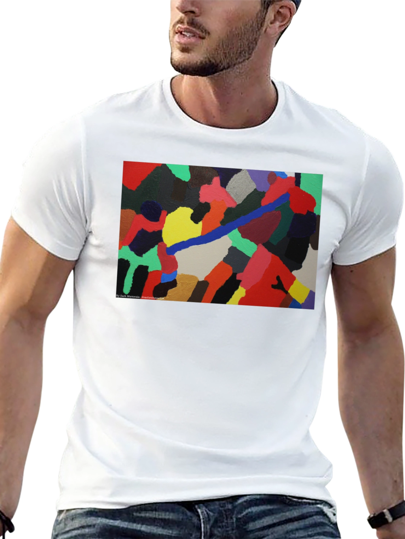 Abstract Art Print Black T-Shirt
