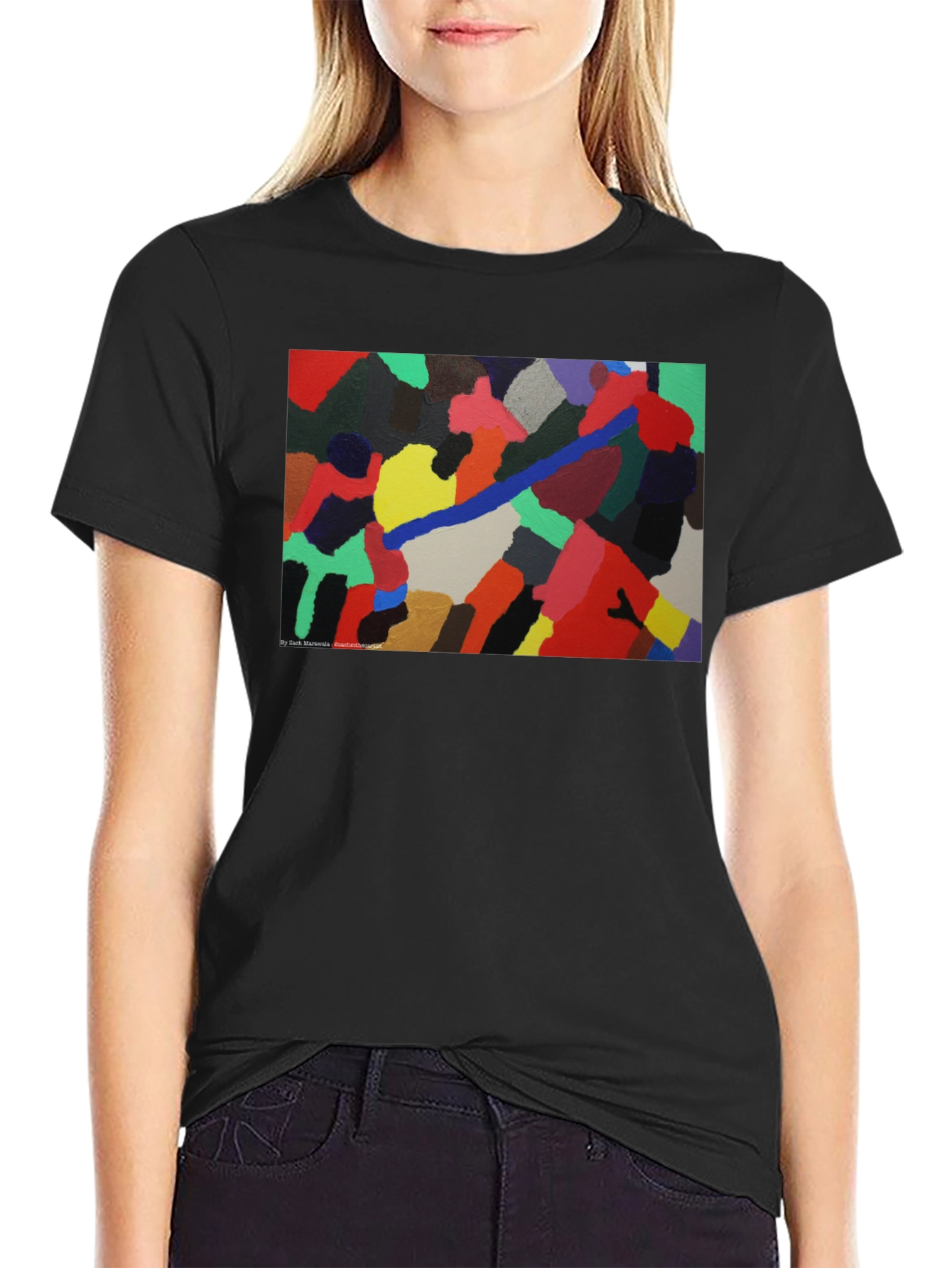 Abstract Art Print Black T-Shirt
