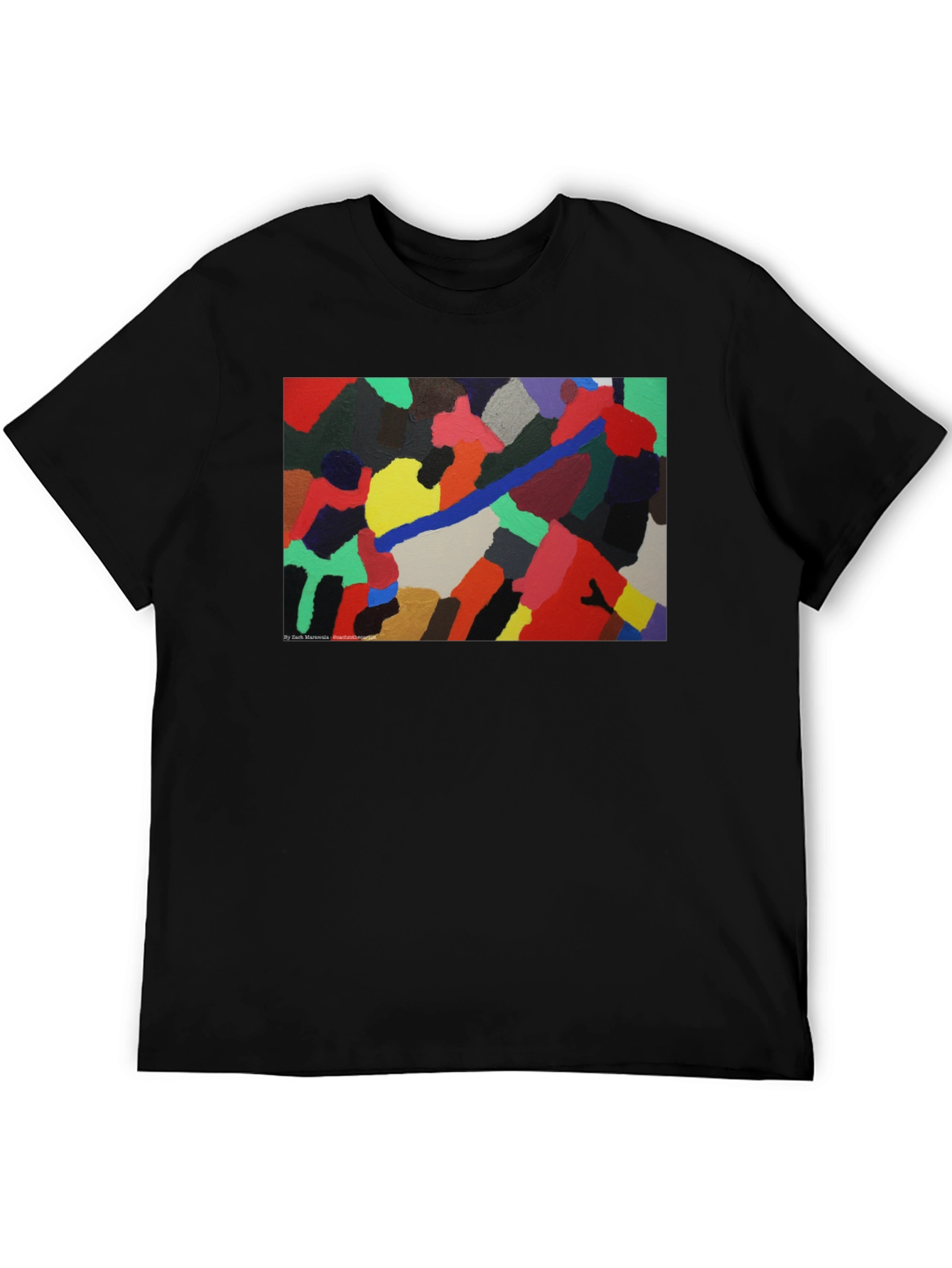 Abstract Art Print Black T-Shirt