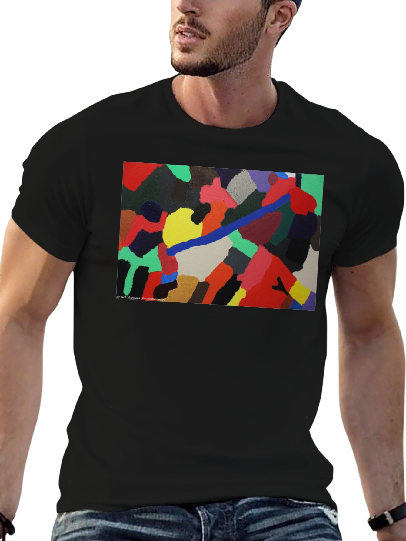 Abstract Art Print Black T-Shirt