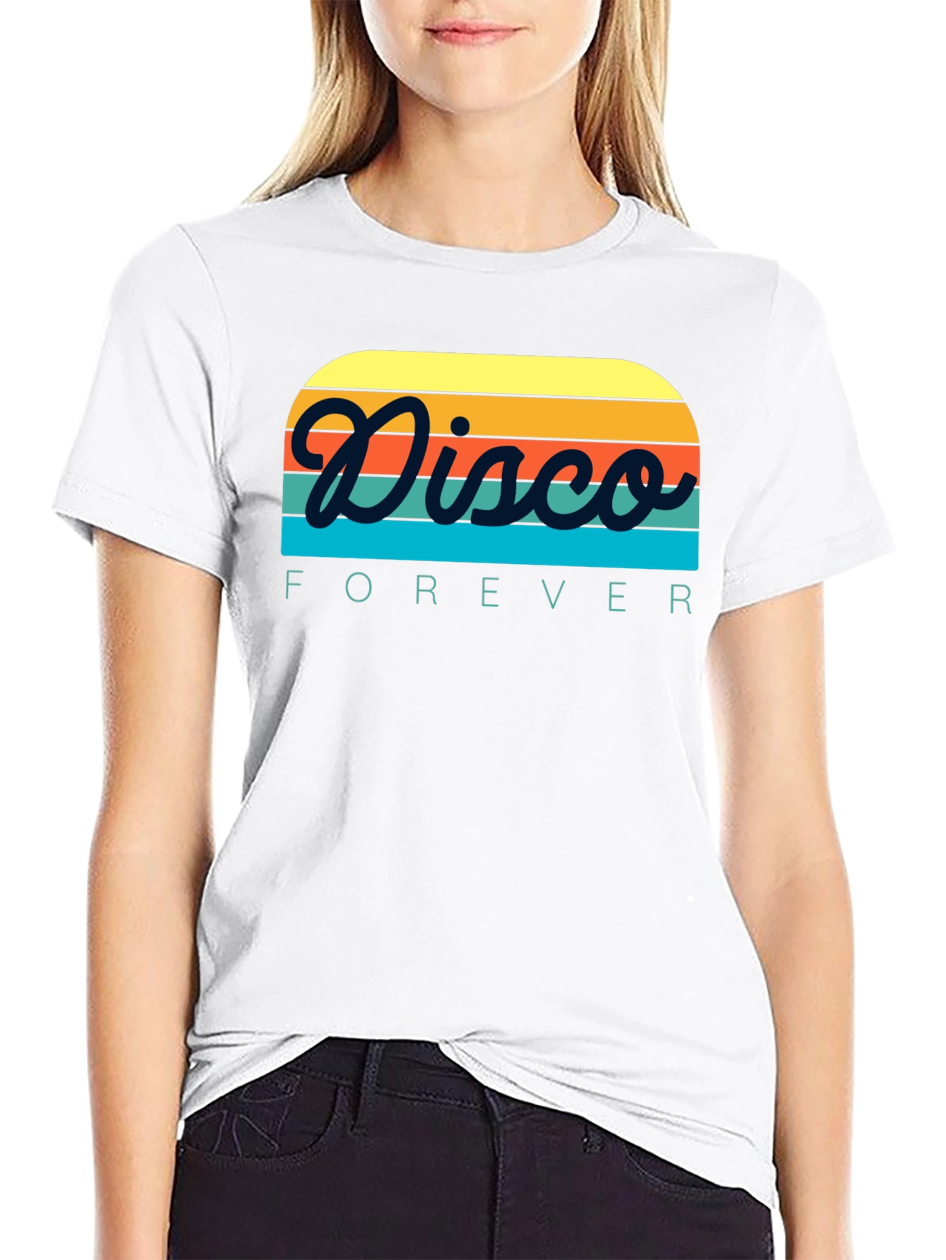 Retro Disco Forever Graphic T-Shirt - Black