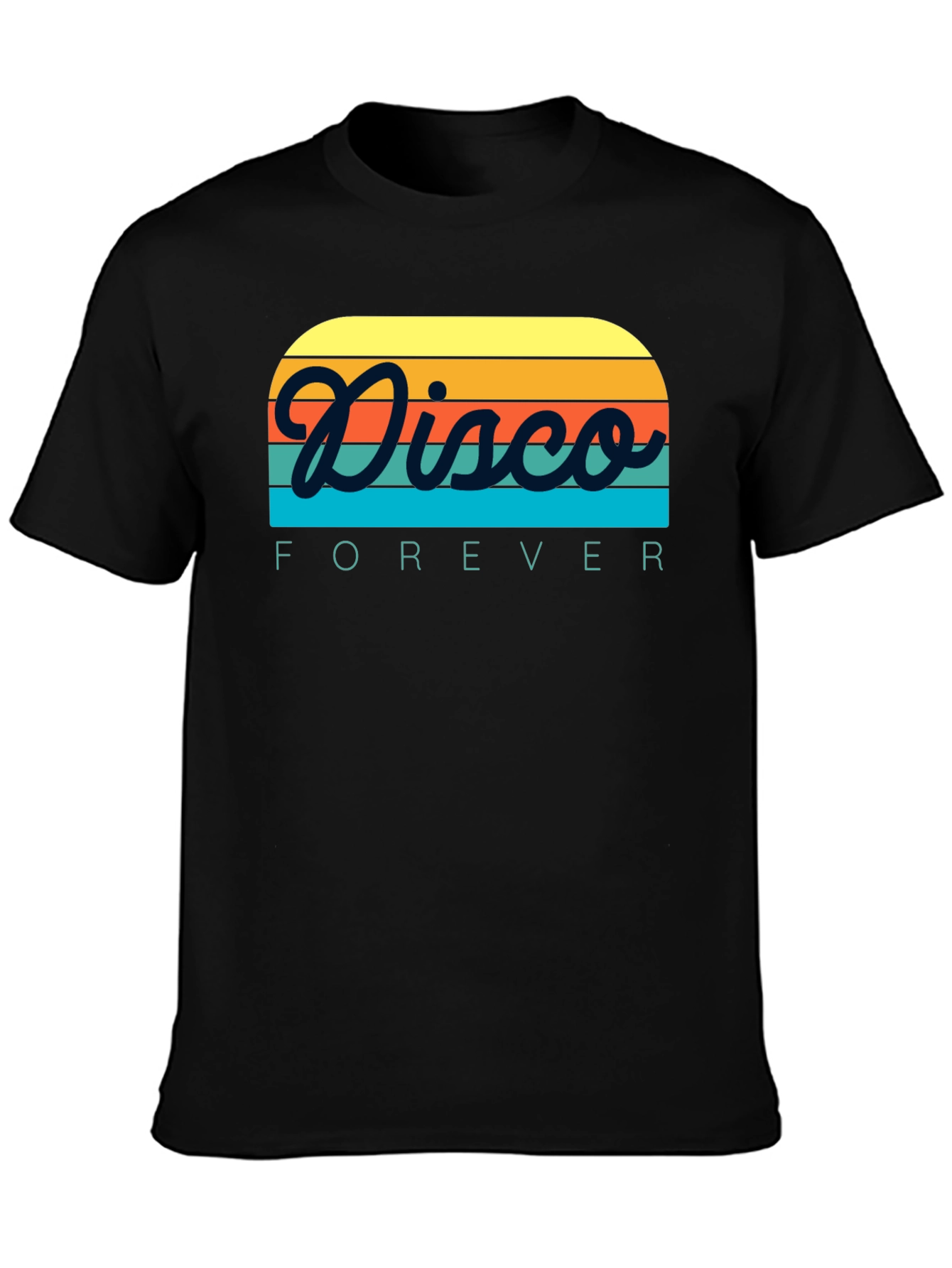 Retro Disco Forever Graphic T-Shirt - Black