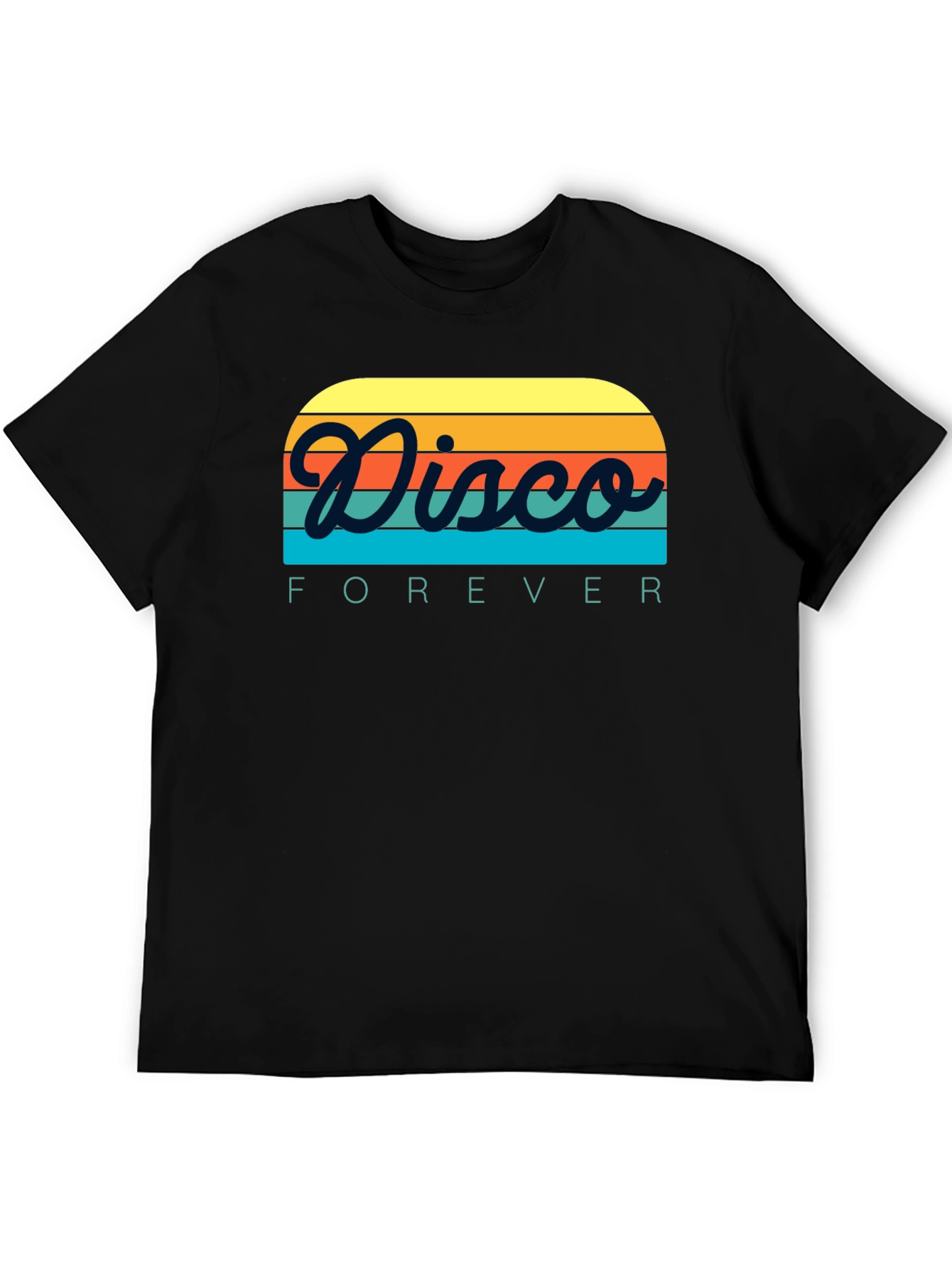 Retro Disco Forever Graphic T-Shirt - Black