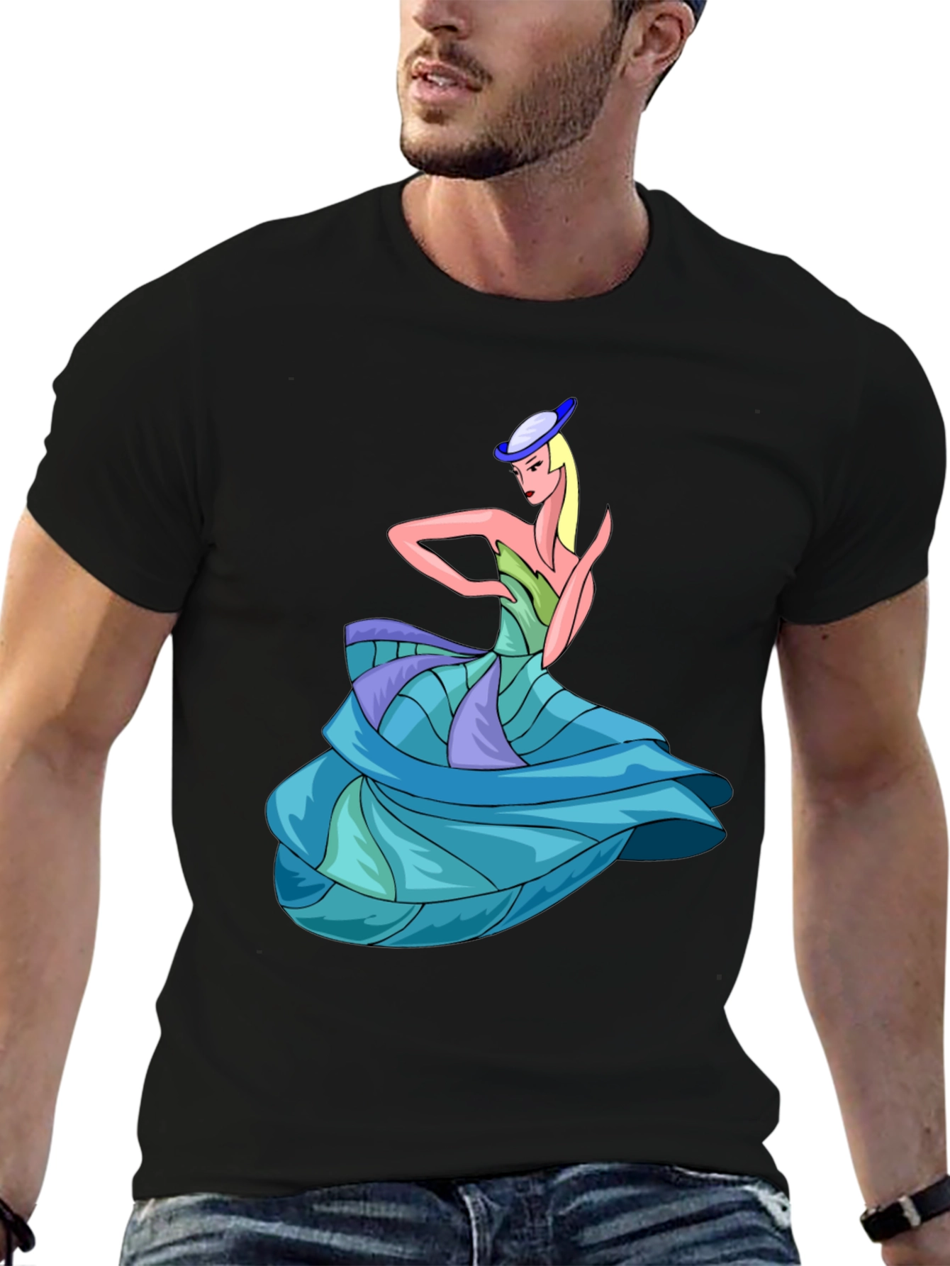 Elegant Lady T-Shirt: Unique Graphic Design