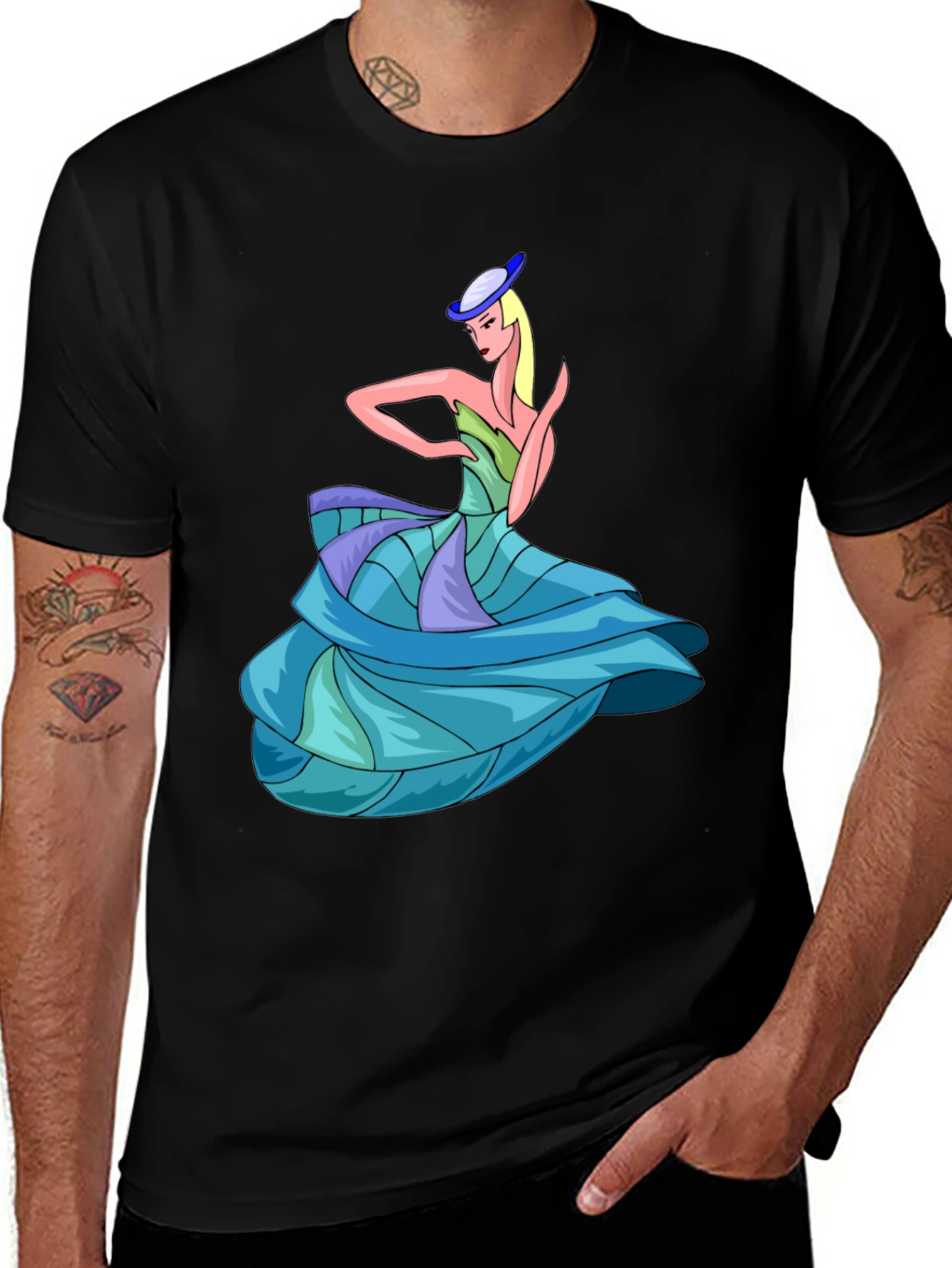 Elegant Lady T-Shirt: Unique Graphic Design