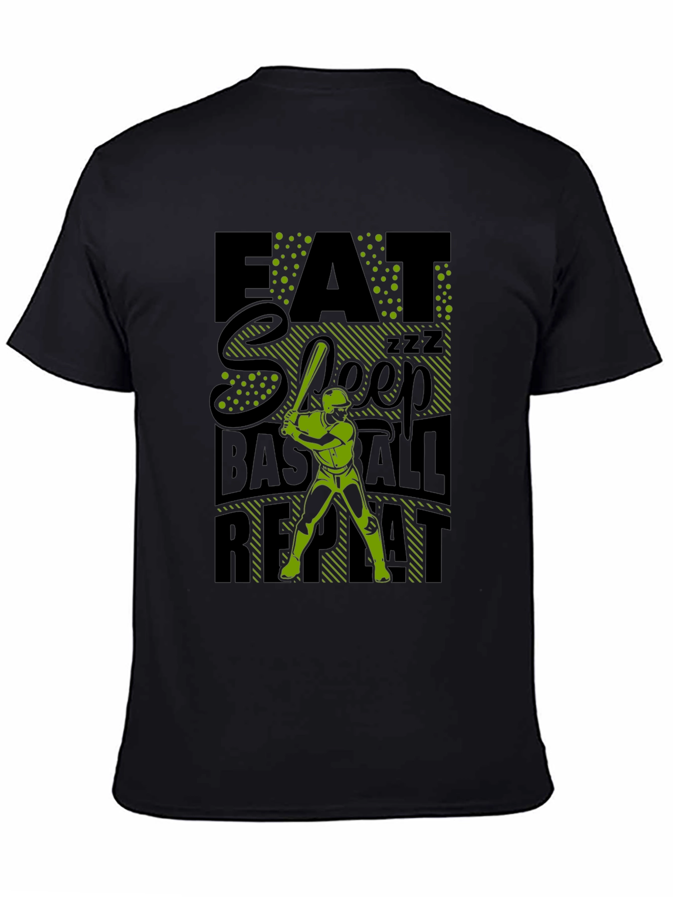 Eat Sleep Baseball Repeat Graphic Tee - Black