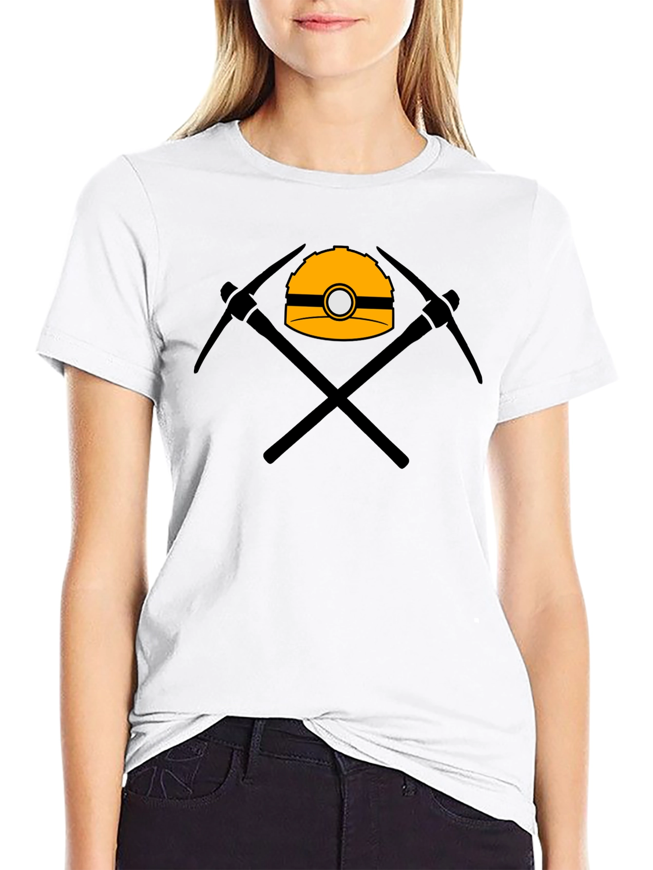 Miners Hard Hat & Pickaxes Graphic Tee - Black