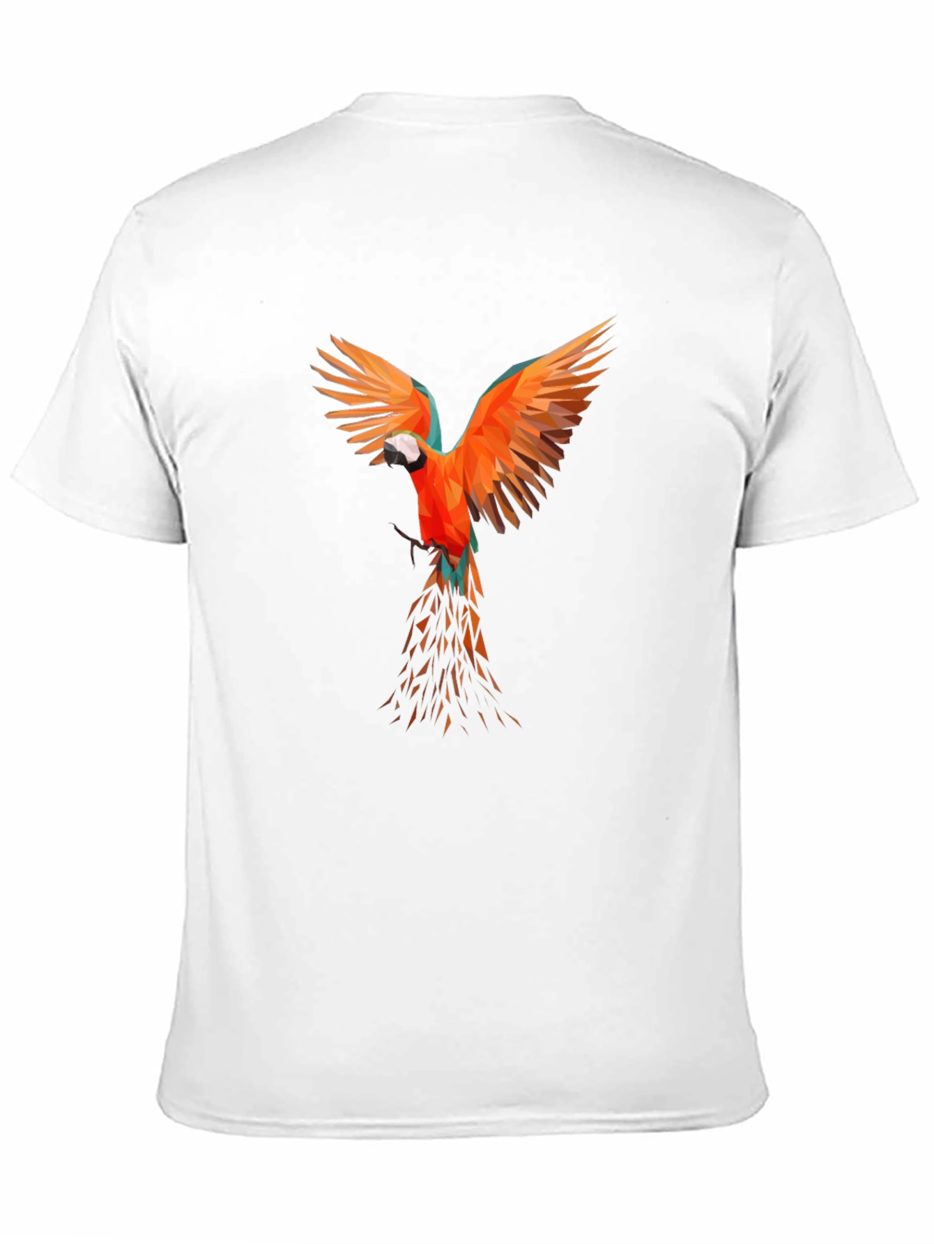 Geometric Parrot Print Black T-Shirt