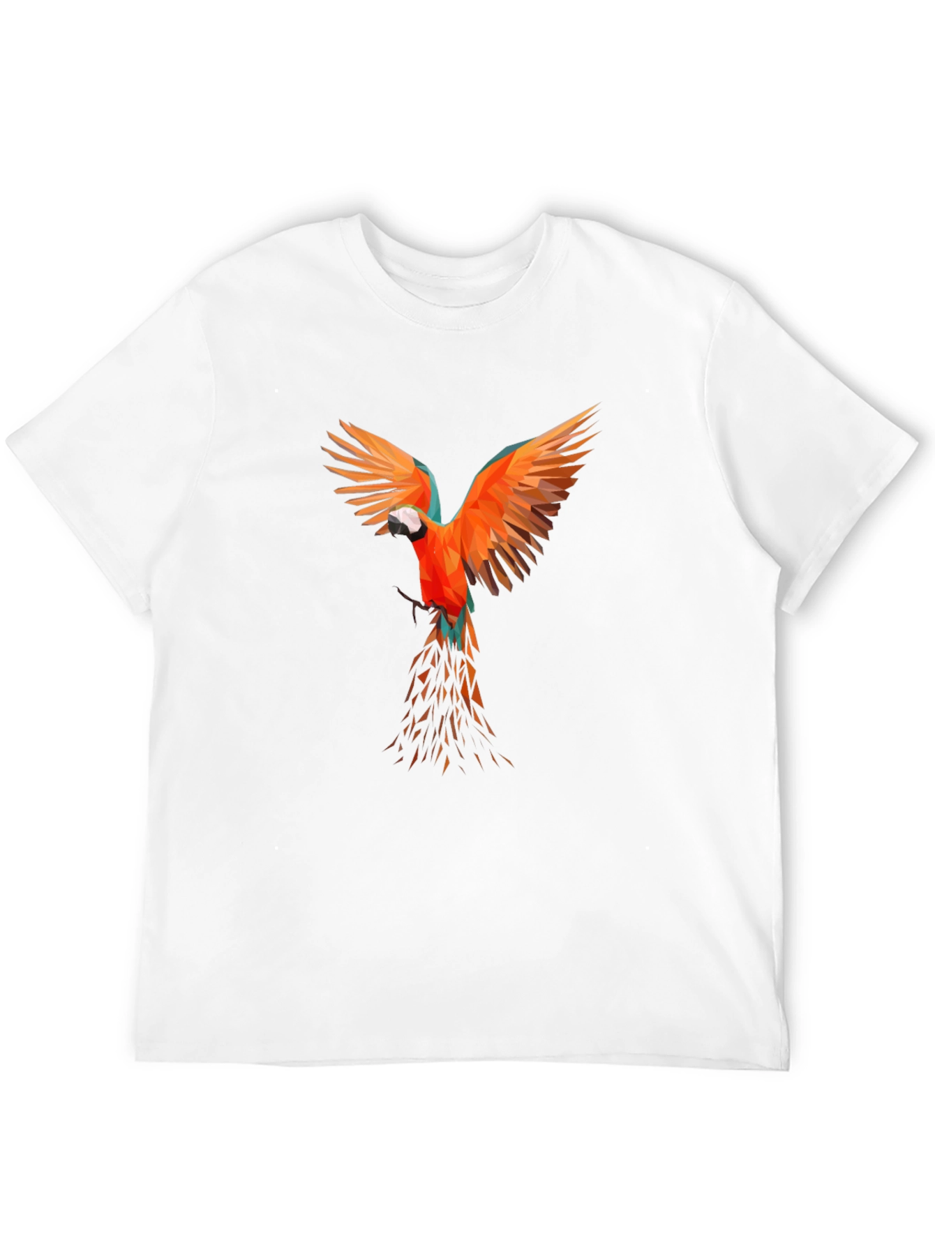 Geometric Parrot Print Black T-Shirt