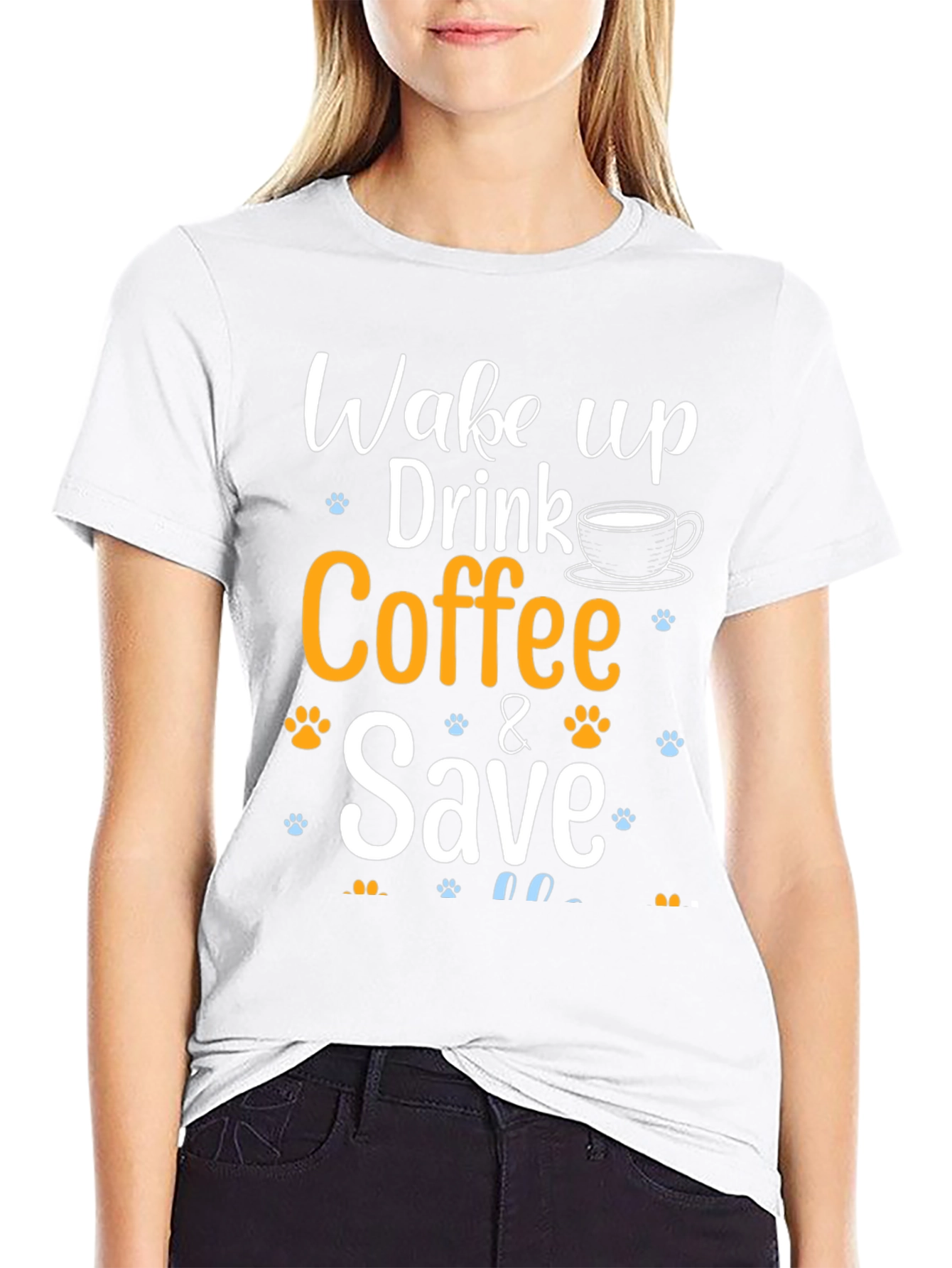 Wake Up Drink Coffee & Save Pets T-Shirt