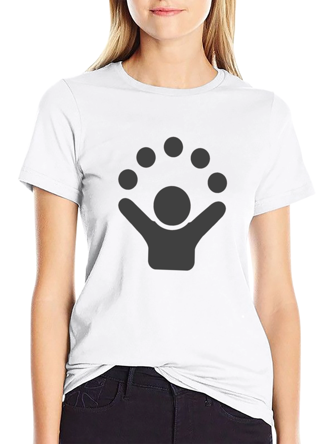 Juggling Person Graphic Tee - Soft Cotton Black Shirt
