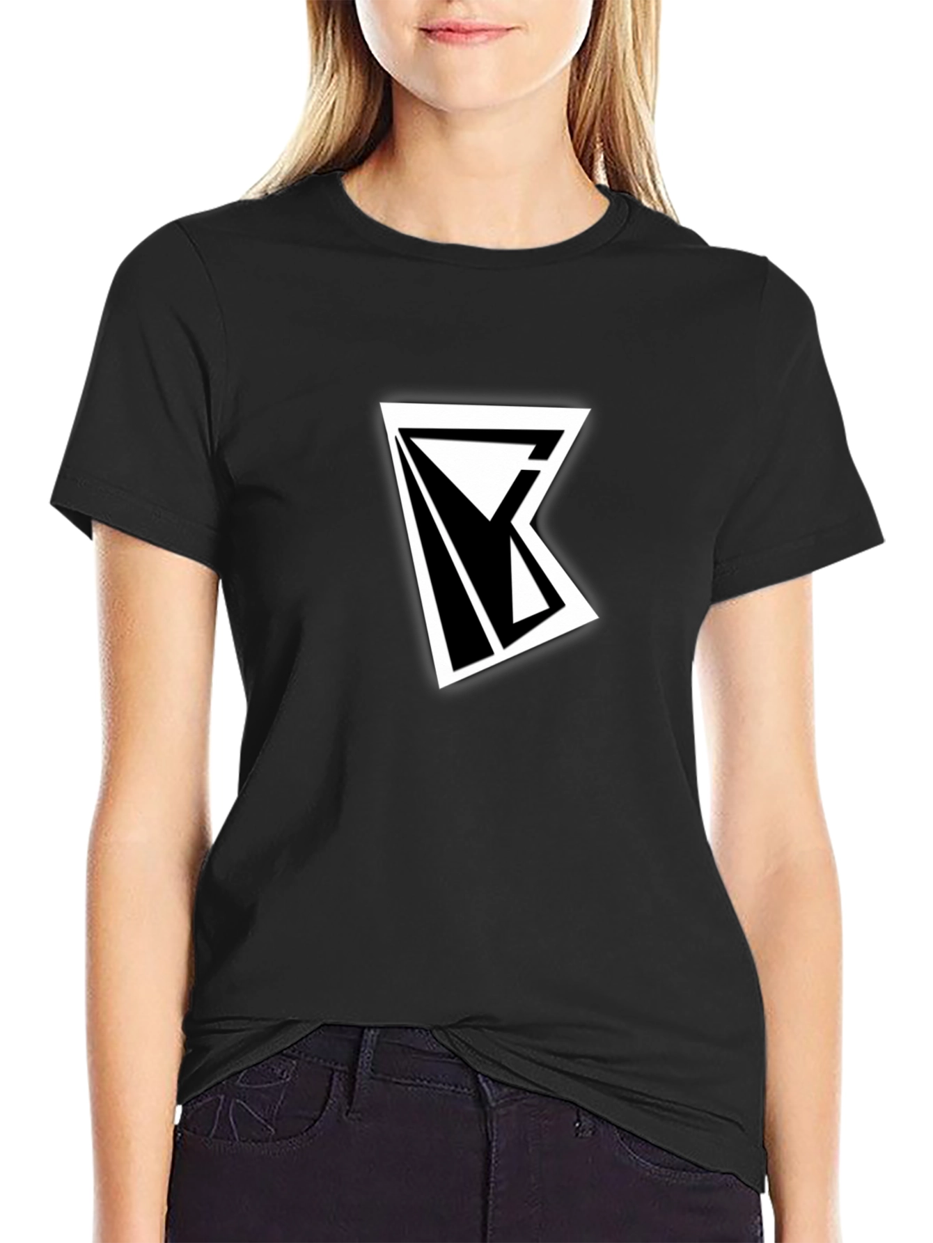 Modern Geometric Black T-Shirt