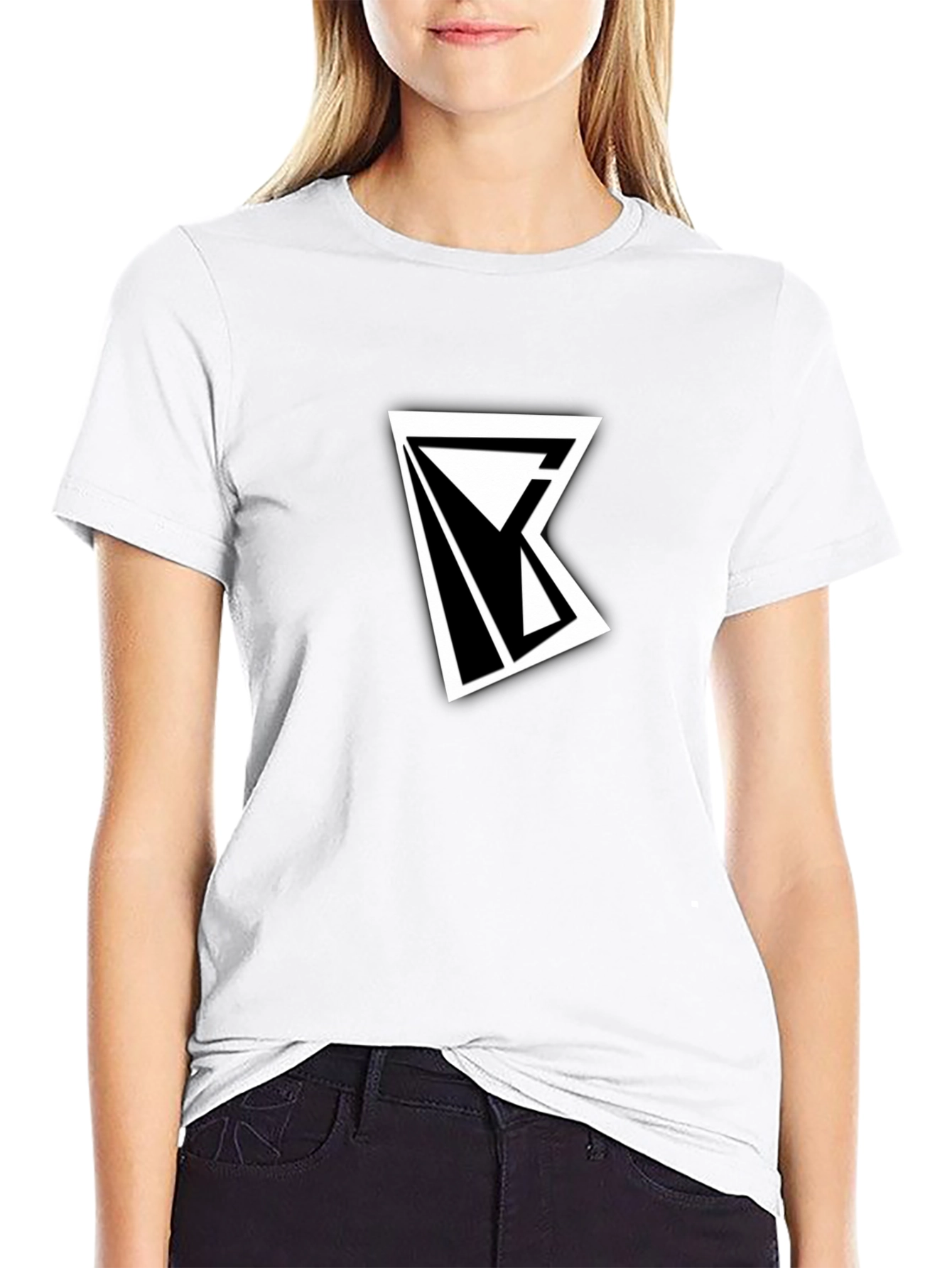 Modern Geometric Black T-Shirt