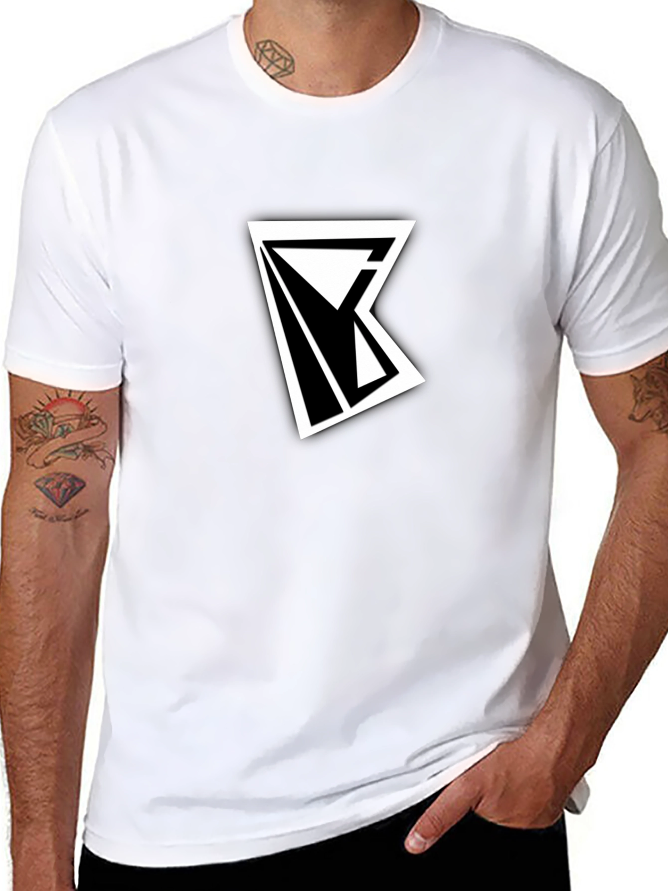 Modern Geometric Black T-Shirt