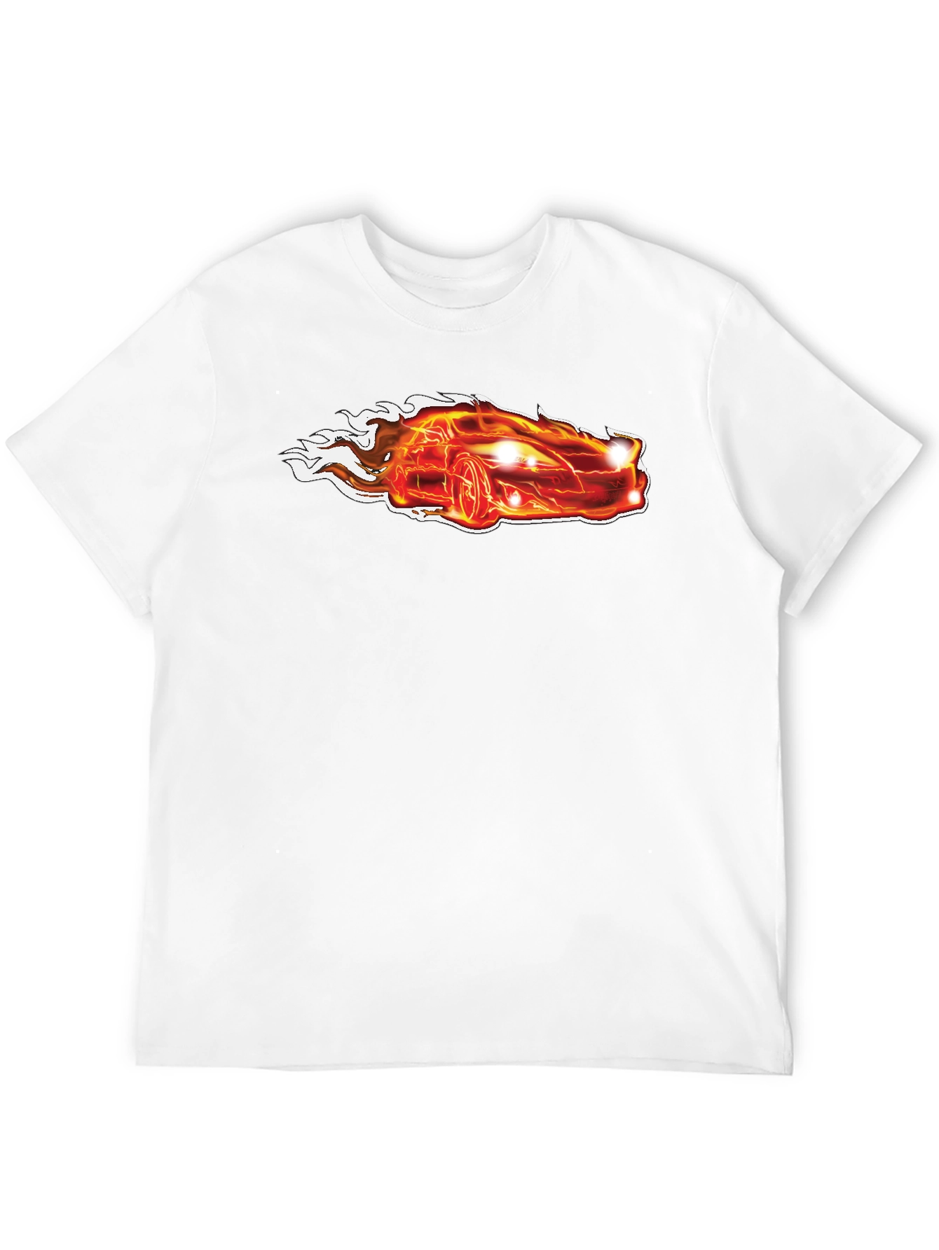 Flaming Hot Car Graphic T-Shirt