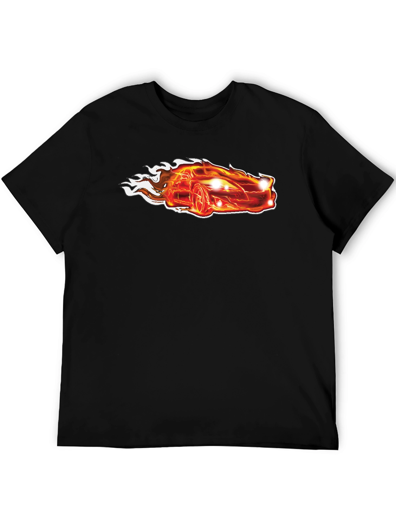 Flaming Hot Car Graphic T-Shirt