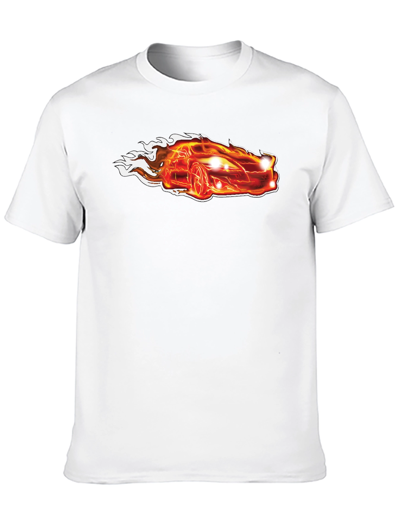 Flaming Hot Car Graphic T-Shirt