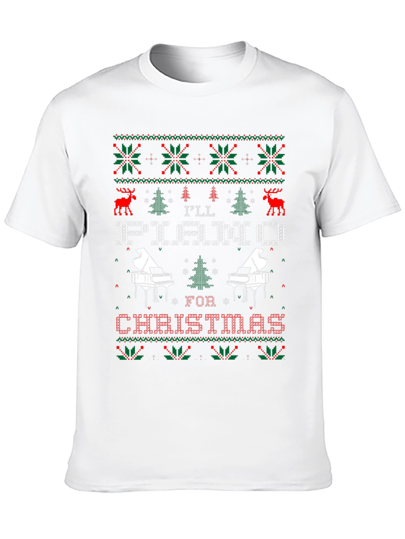 Piano Christmas Ugly Sweater T-Shirt