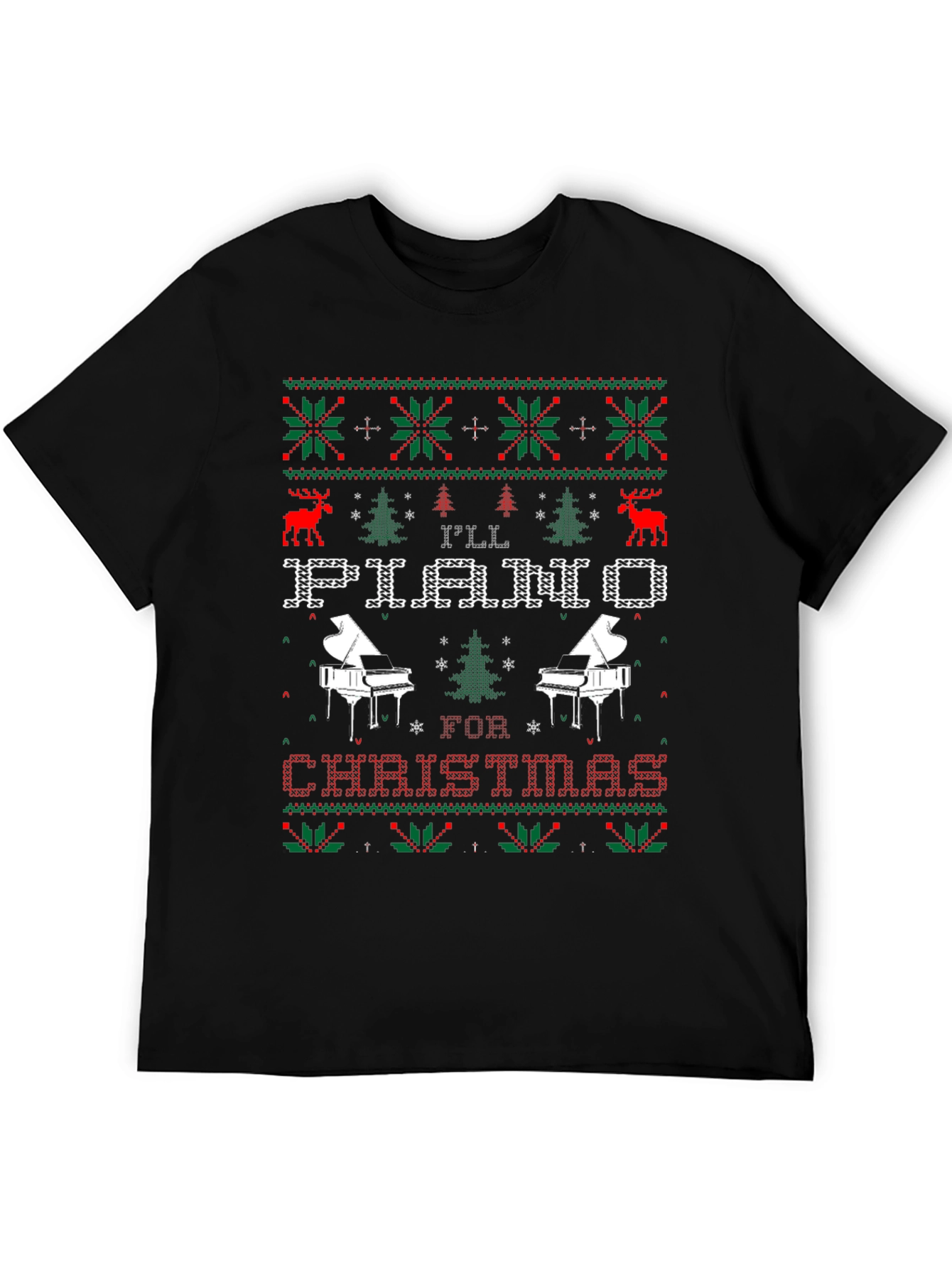 Piano Christmas Ugly Sweater T-Shirt