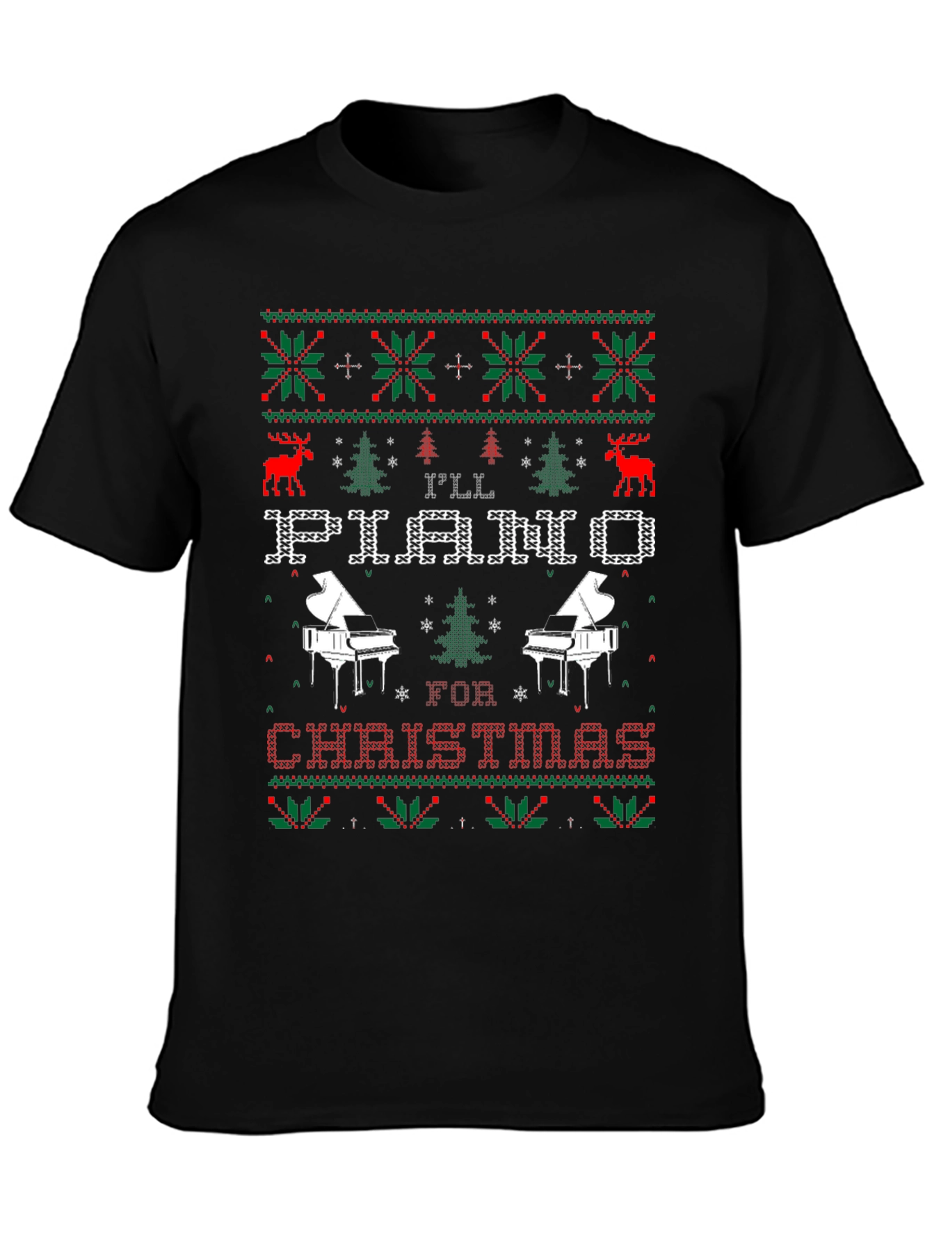 Piano Christmas Ugly Sweater T-Shirt
