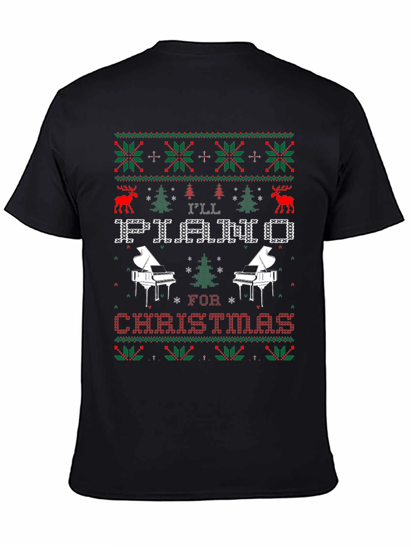 Piano Christmas Ugly Sweater T-Shirt