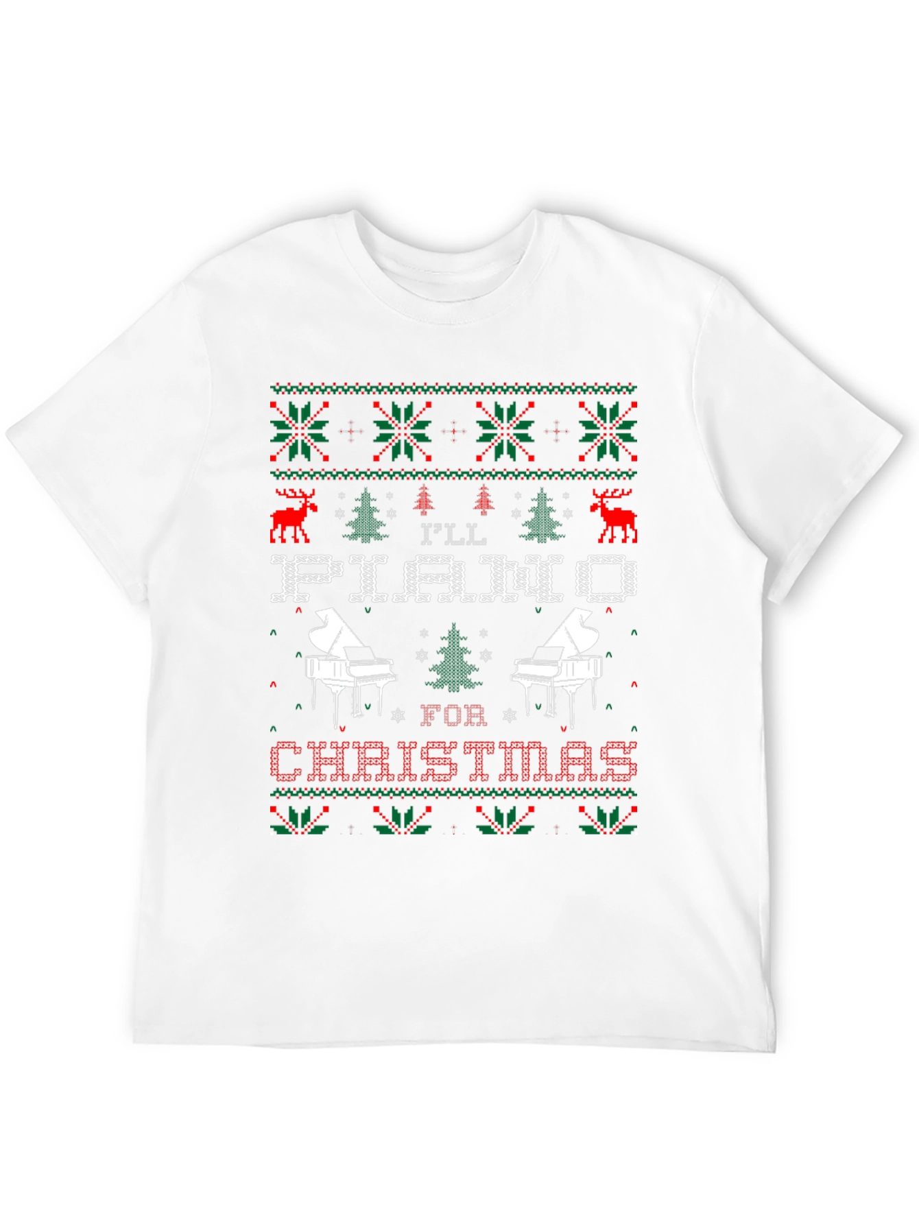Piano Christmas Ugly Sweater T-Shirt