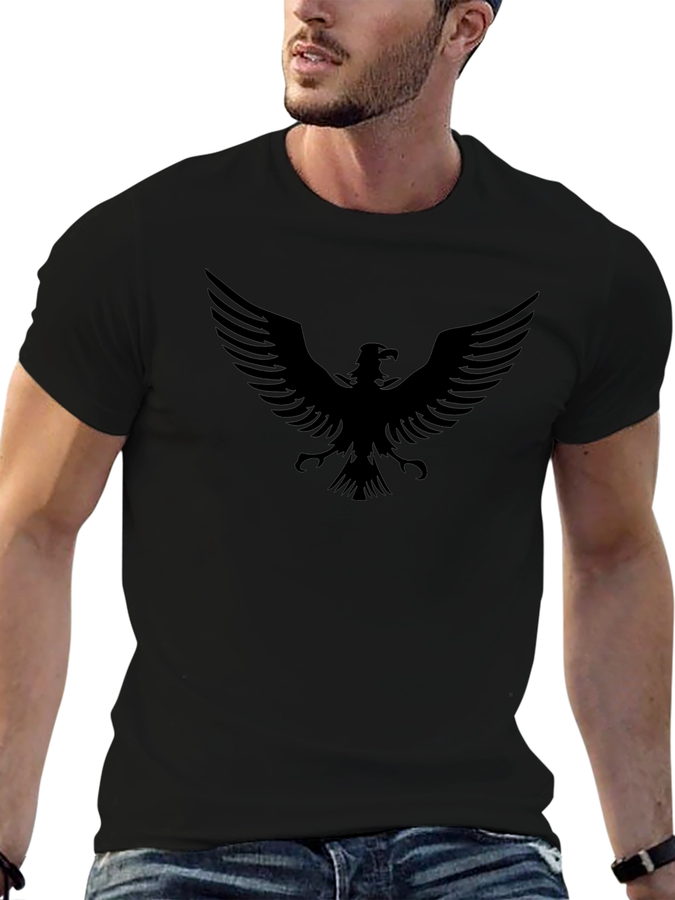 Black Eagle Graphic Tee - Mens Fashion