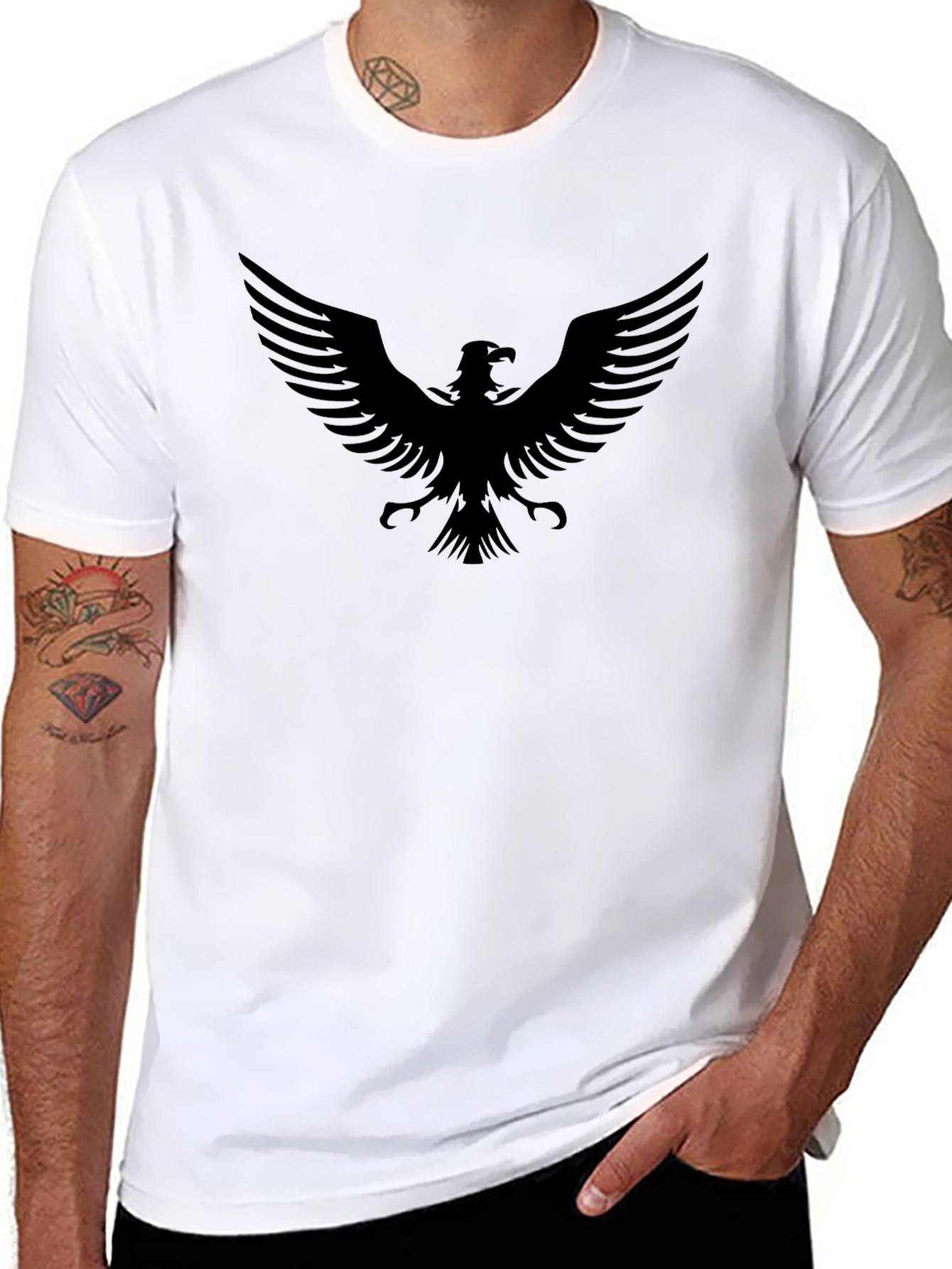 Black Eagle Graphic Tee - Mens Fashion