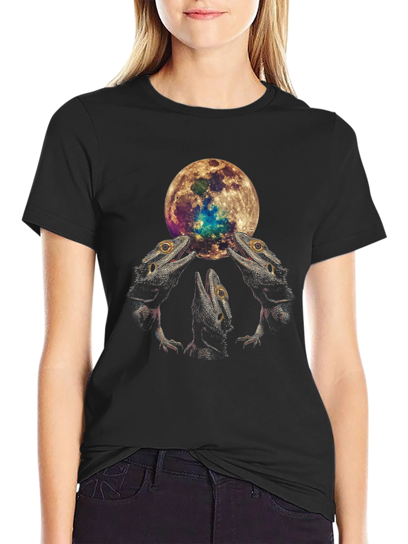 Lizard Moon T-Shirt - Unique Graphic Tee