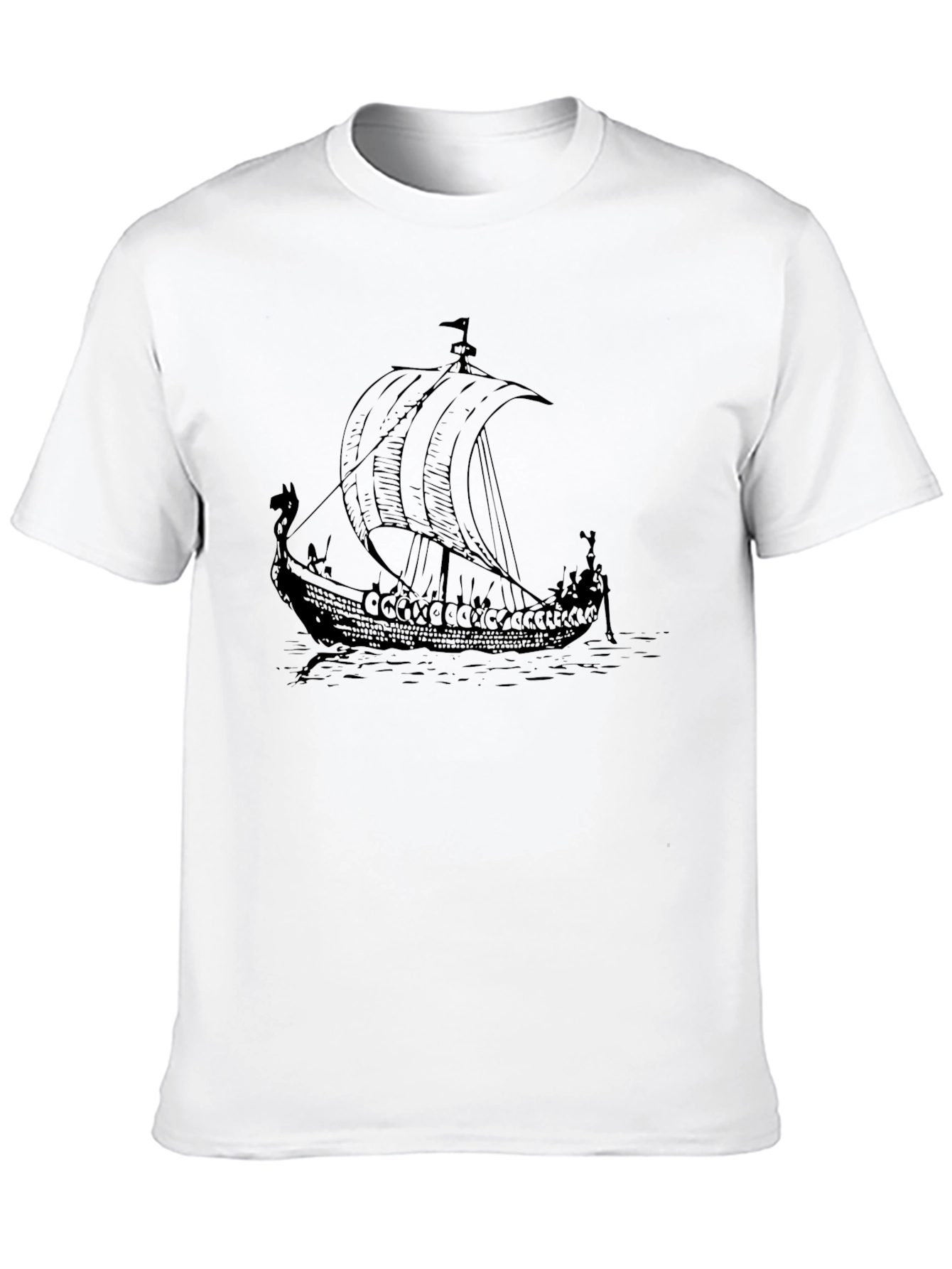 Viking Ship Graphic Tee - Black