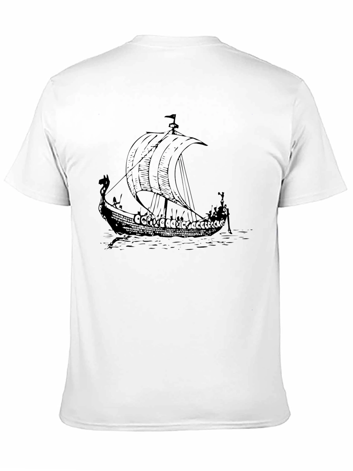 Viking Ship Graphic Tee - Black