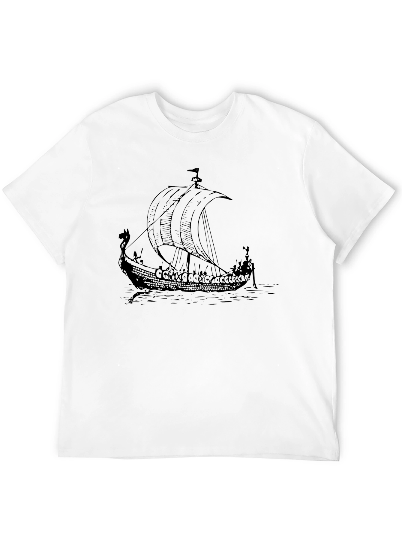 Viking Ship Graphic Tee - Black