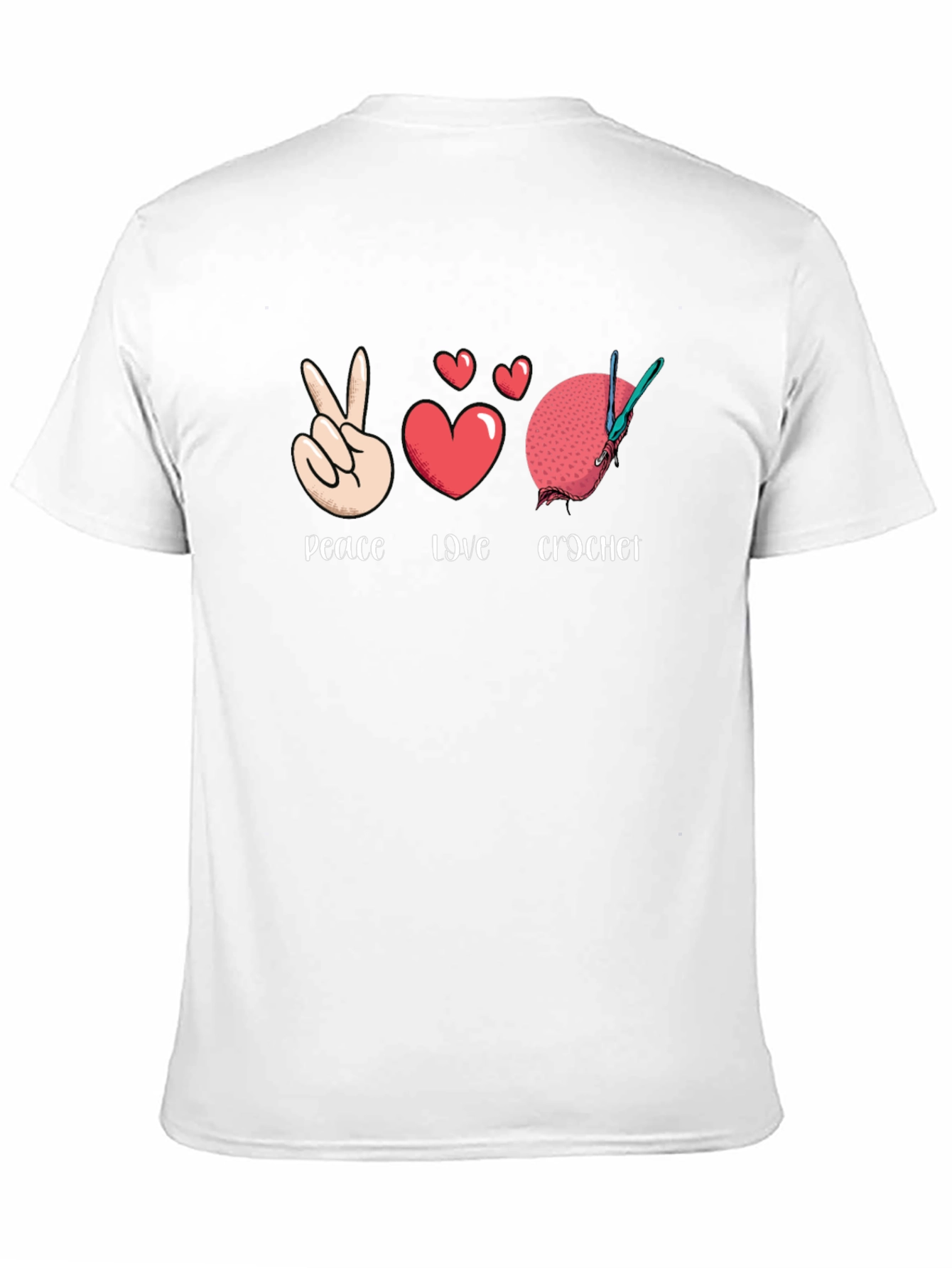 Peace Love Crochet T-Shirt - Hobbyist Apparel