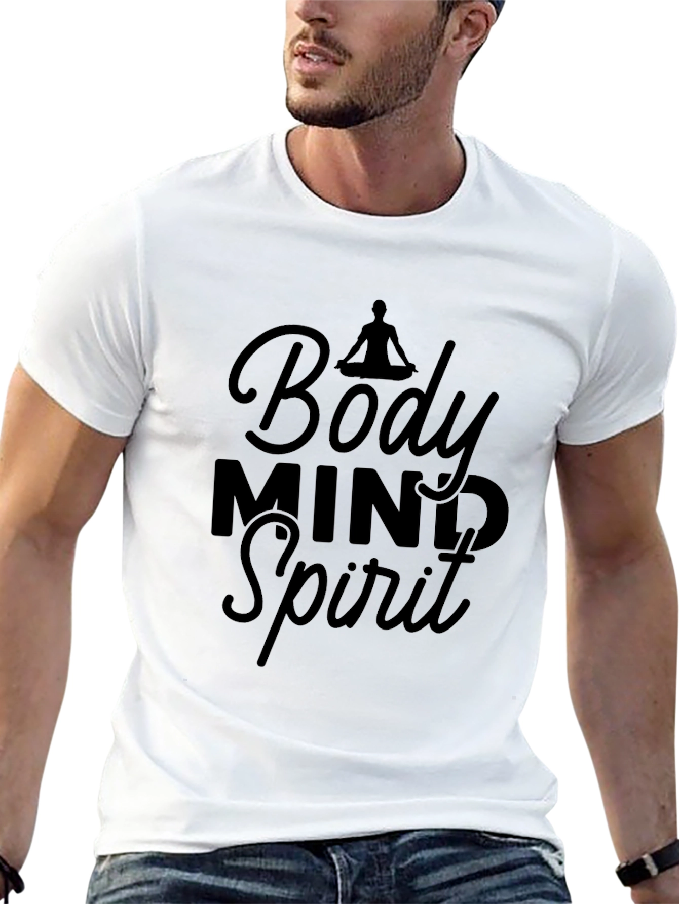 Body Mind Spirit Graphic Black T-Shirt