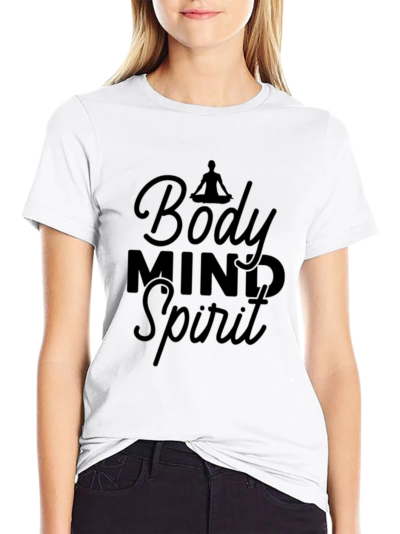 Body Mind Spirit Graphic Black T-Shirt